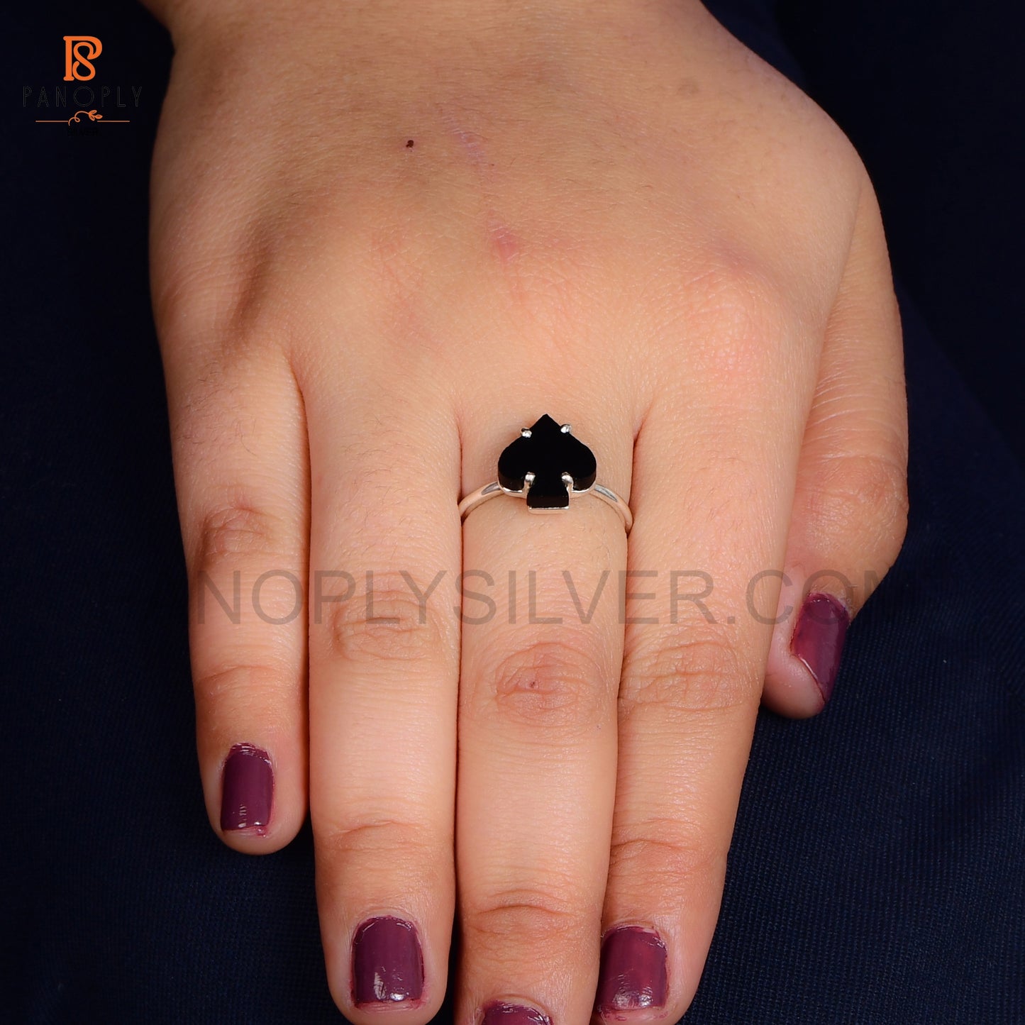 Ace of Spades Ring for Men, Black Ace 925 Silver Poker Jewelry