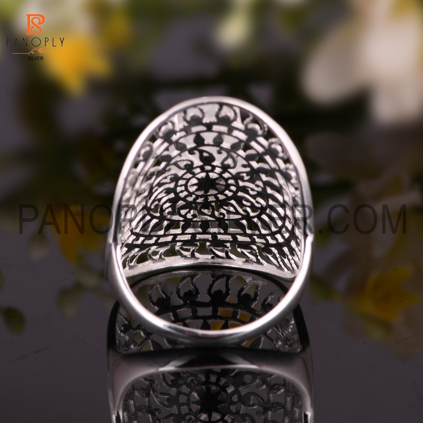 Rough Cut Rainbow Fine 925 Silver Raw Crystal Ring