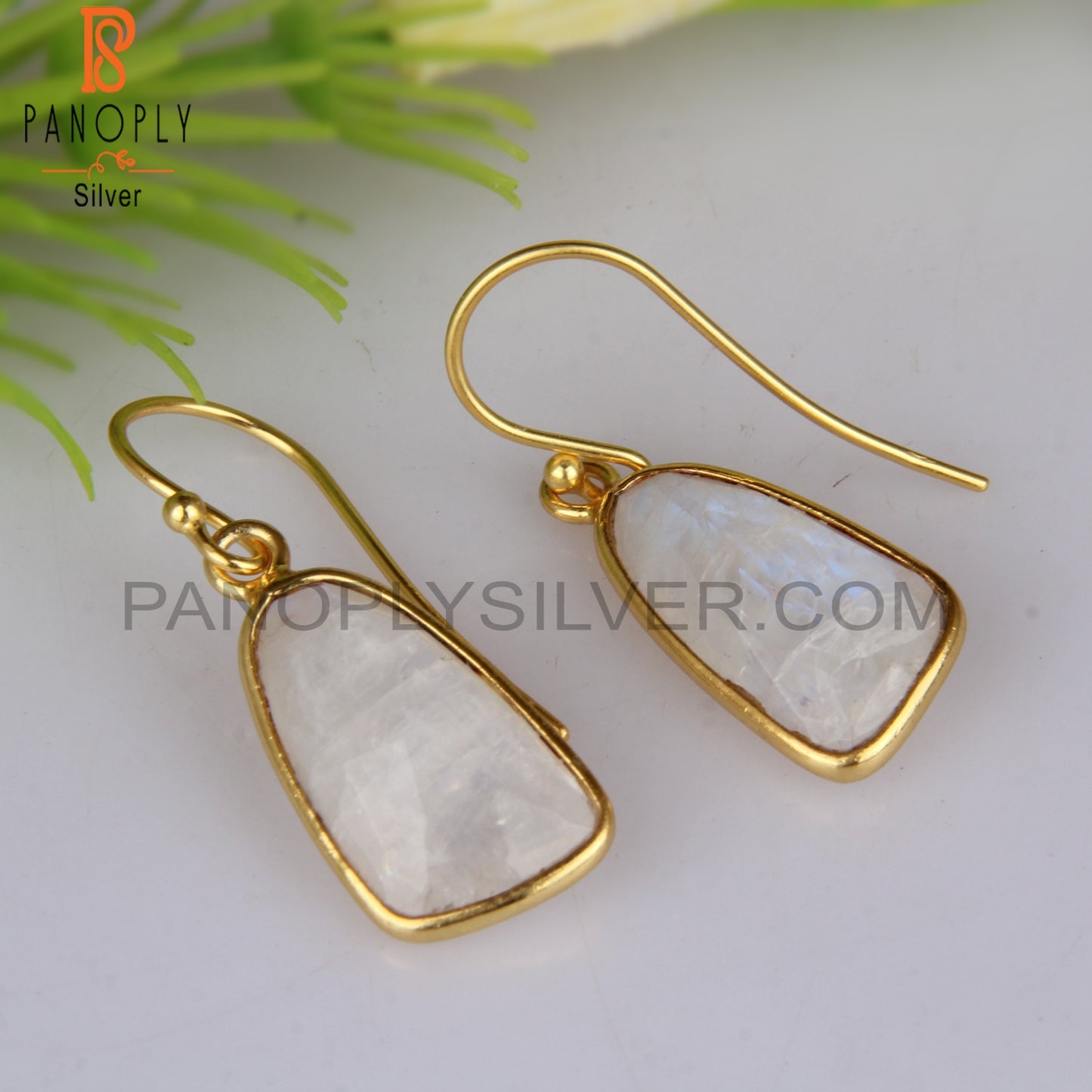 Rainbow 18K Gold Plated Gemstone Bezel Set Earrings