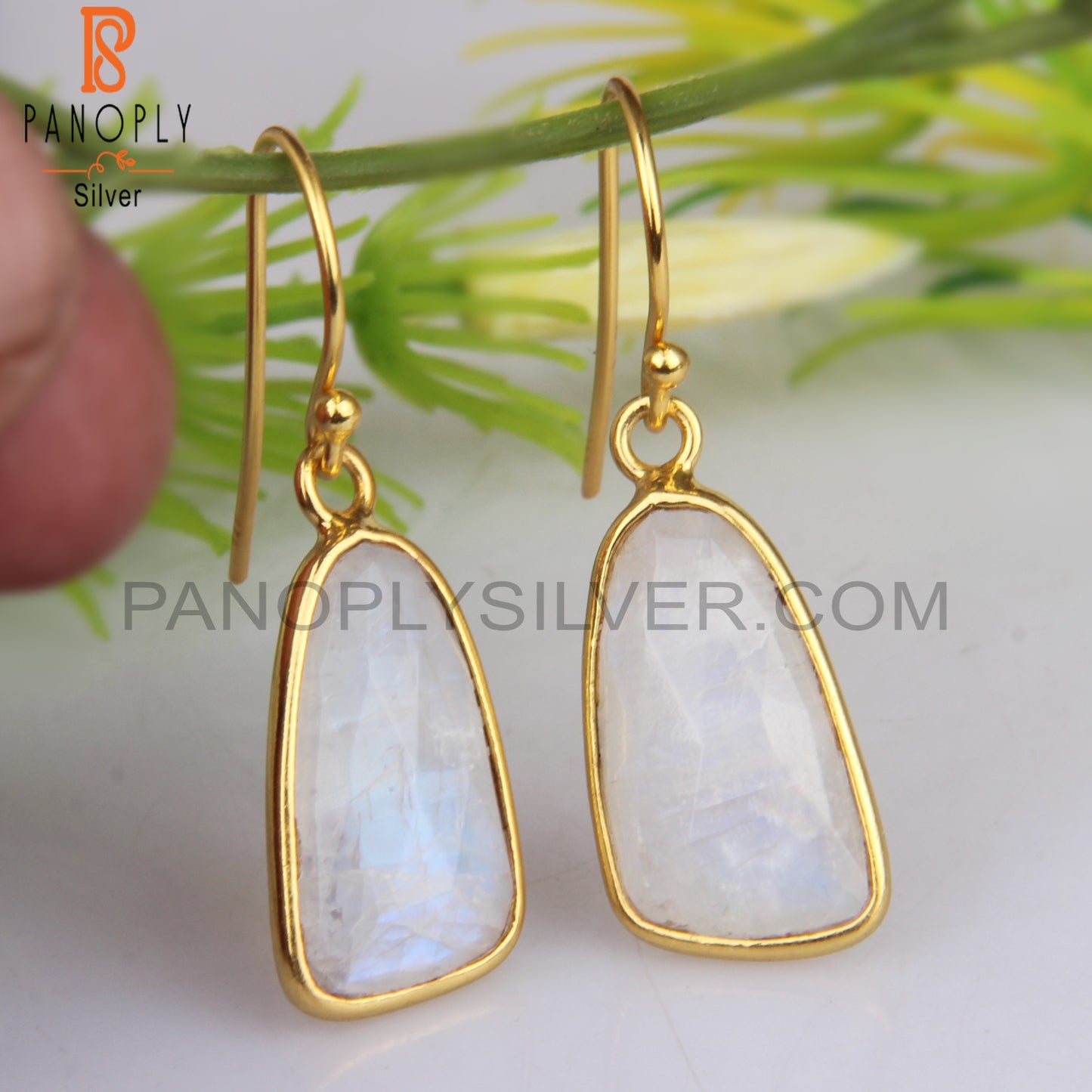 Rainbow 18K Gold Plated Gemstone Bezel Set Earrings