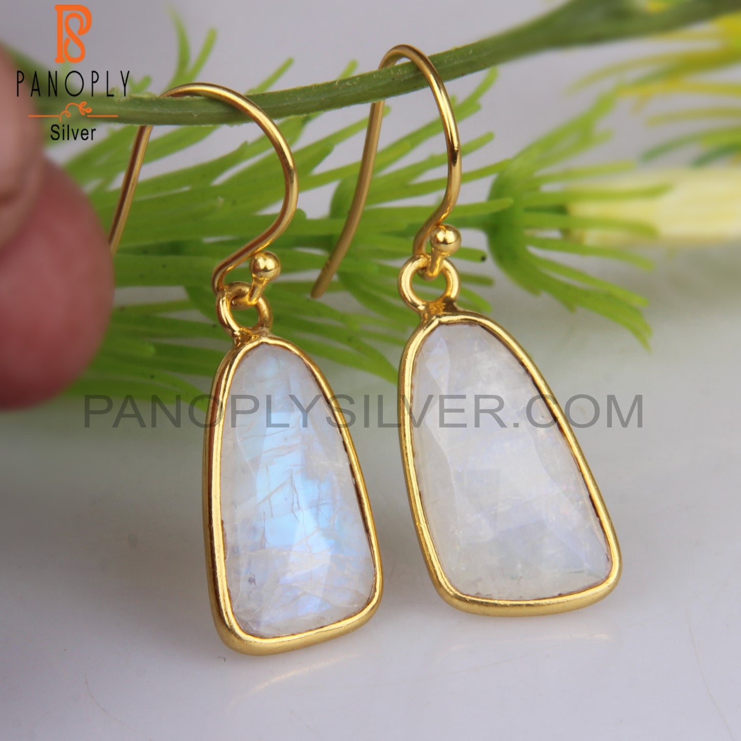 Rainbow 18K Gold Plated Gemstone Bezel Set Earrings
