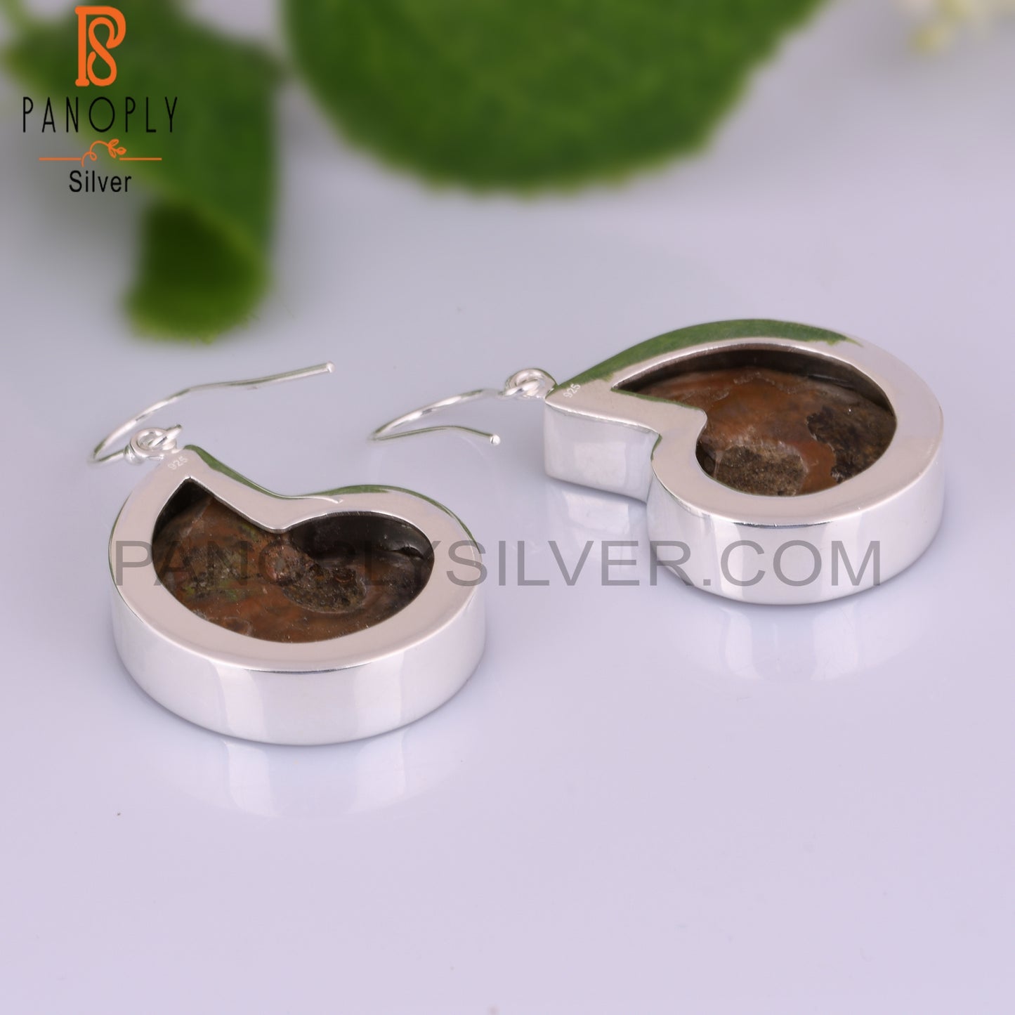 Ammonite 925 Sterling Silver Earrings