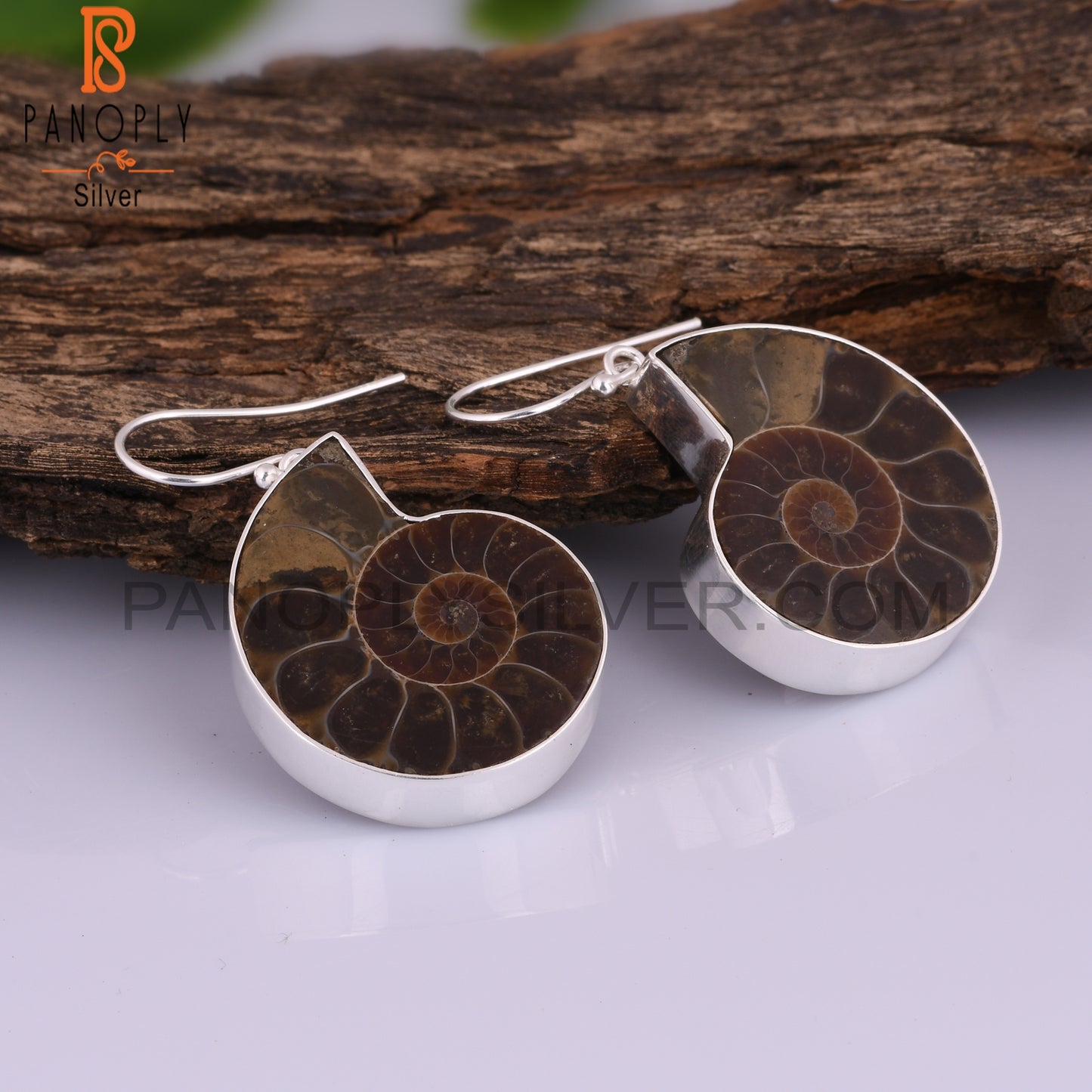 Ammonite 925 Sterling Silver Earrings