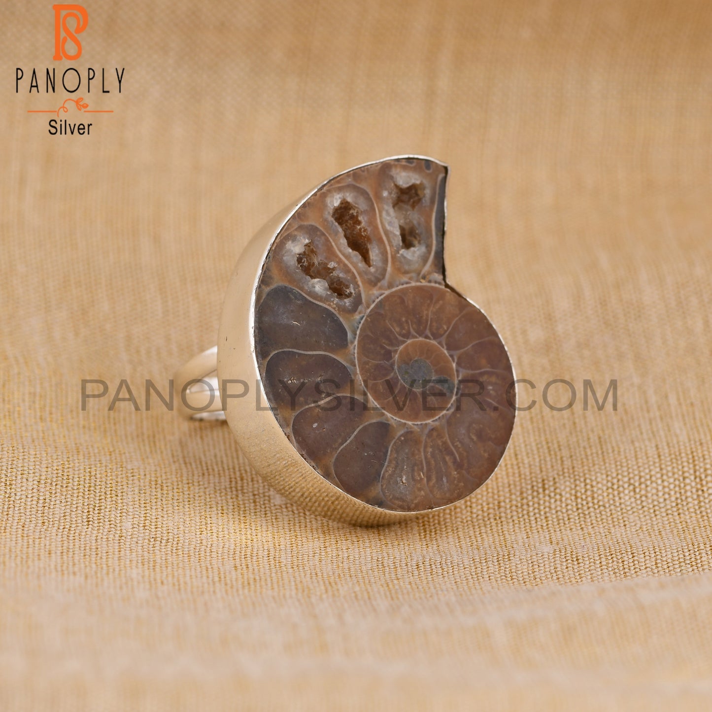 Ammonite 925 Sterling Silver Ring