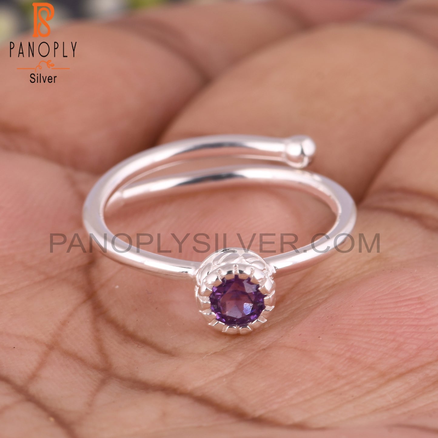Amethyst 925 Sterling Silver Ring For Christmas Birthday