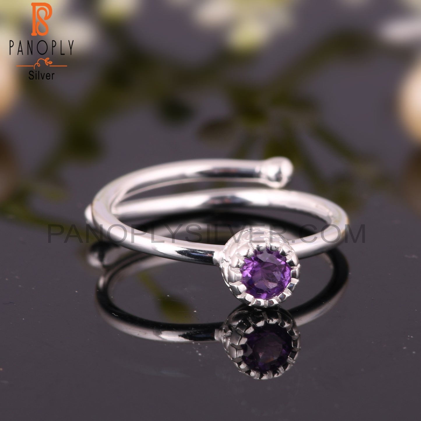Amethyst 925 Sterling Silver Ring For Christmas Birthday