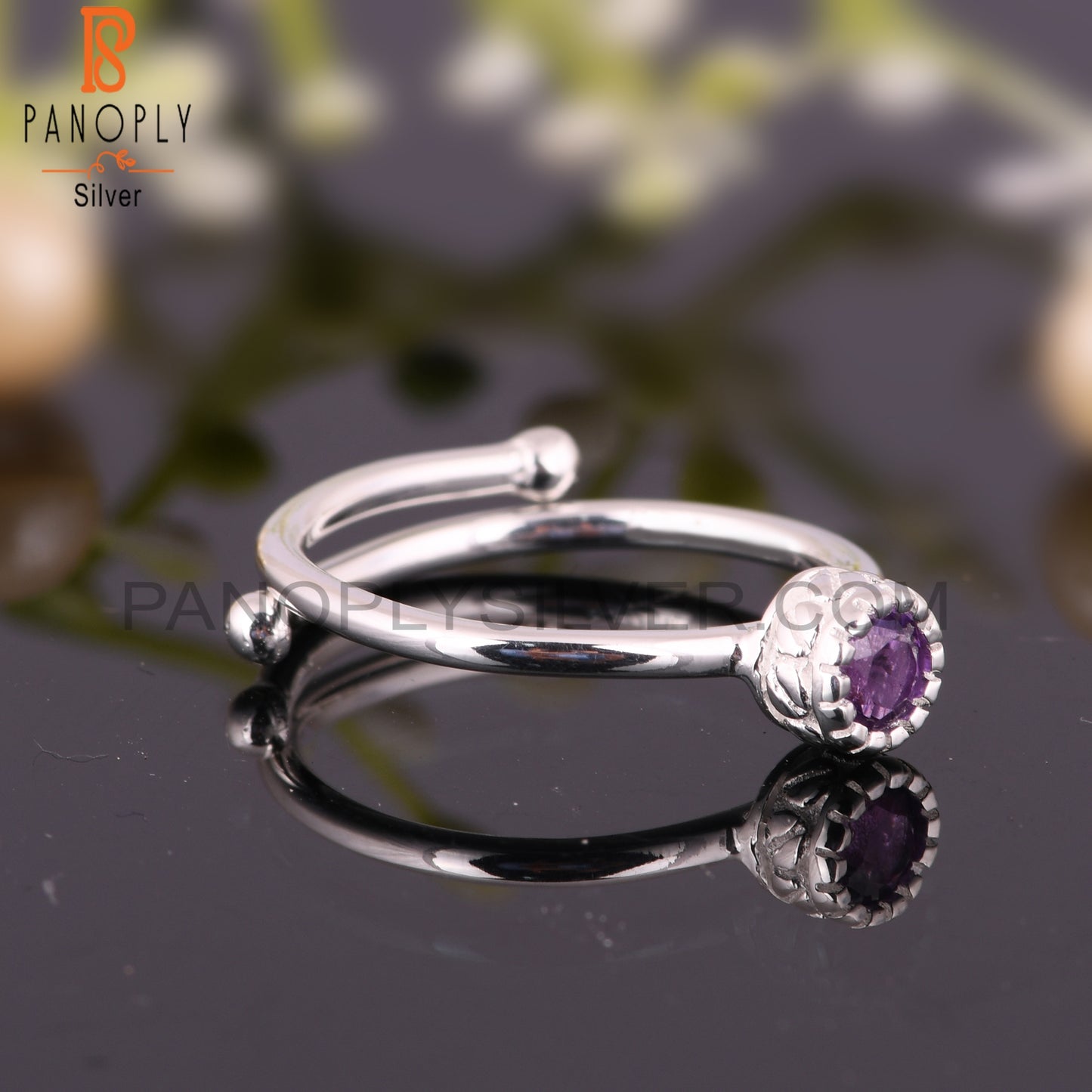 Amethyst 925 Sterling Silver Ring For Christmas Birthday