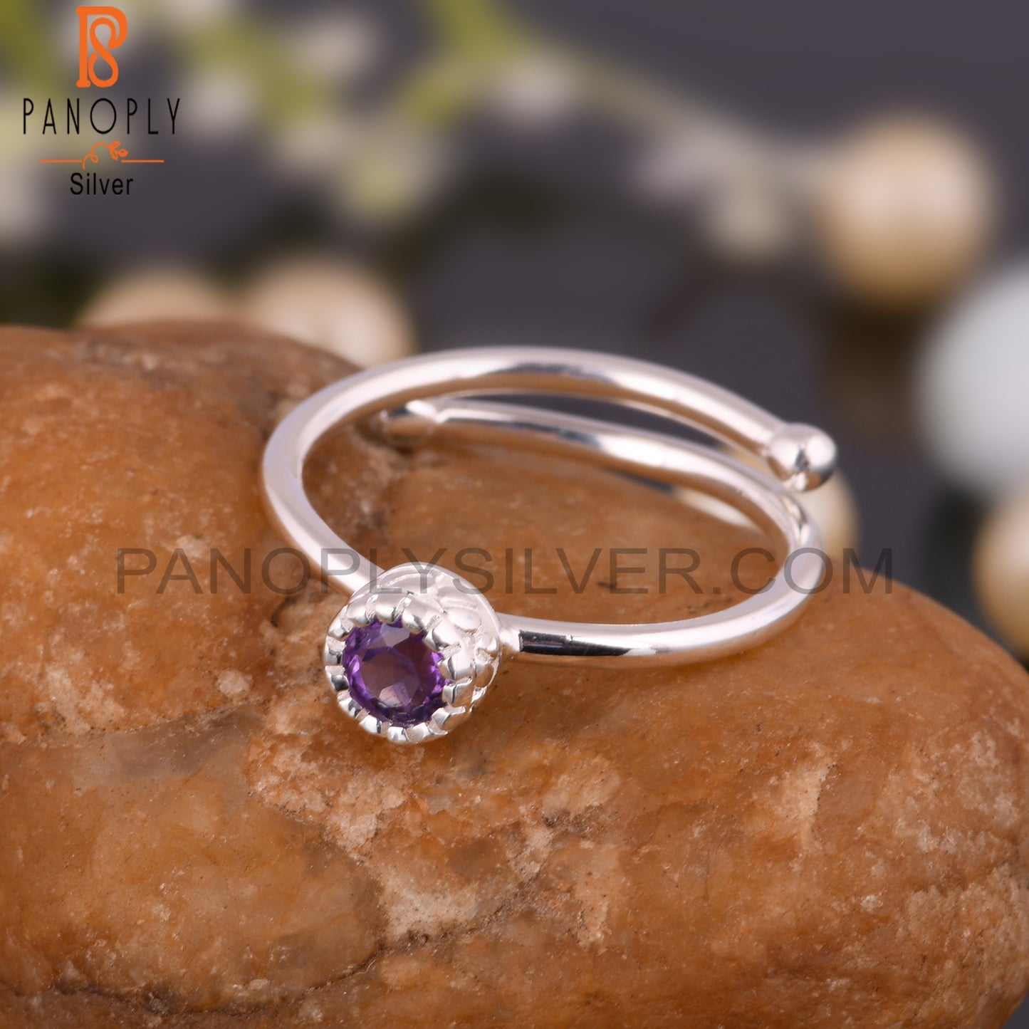Amethyst 925 Sterling Silver Ring For Christmas Birthday