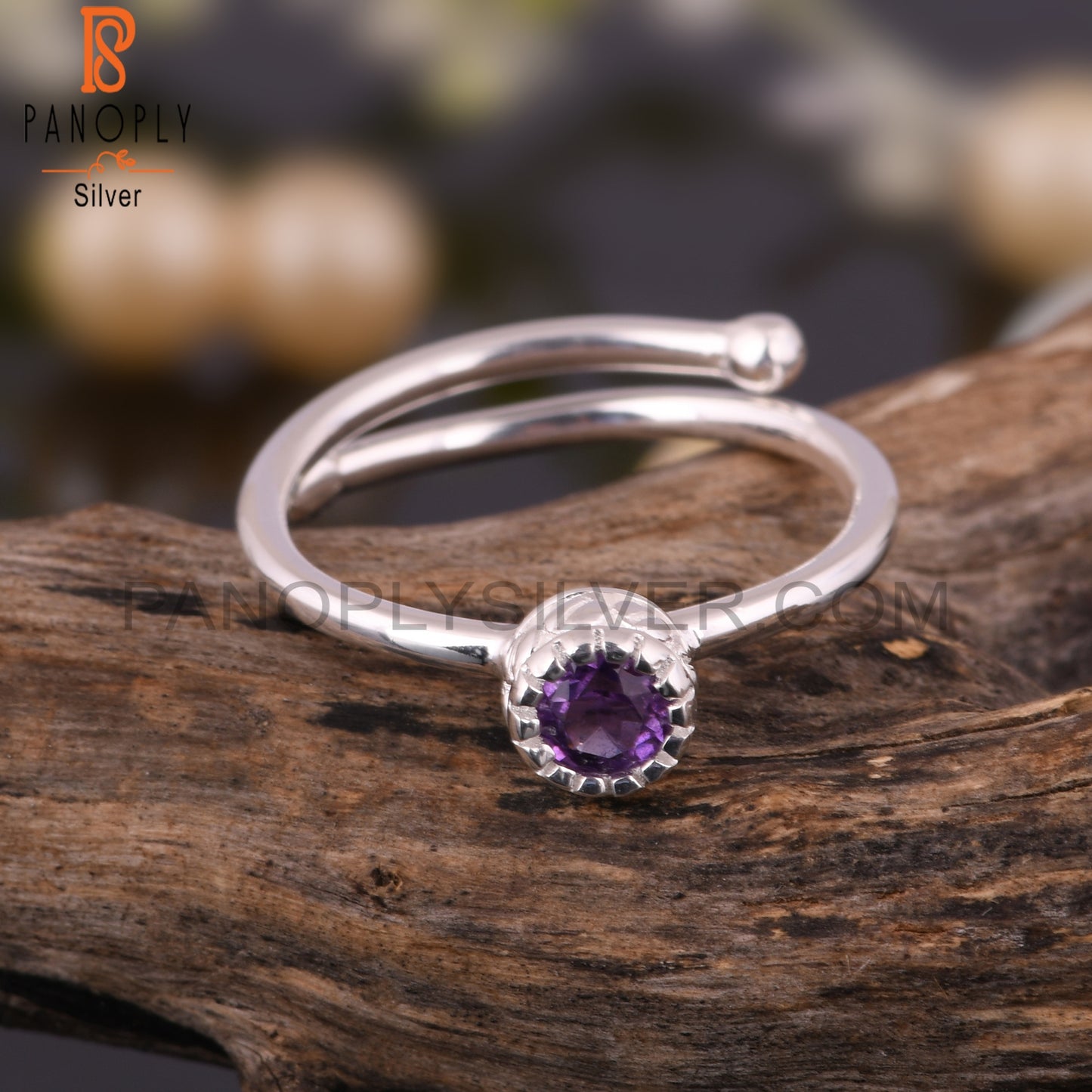 Amethyst 925 Sterling Silver Ring For Christmas Birthday