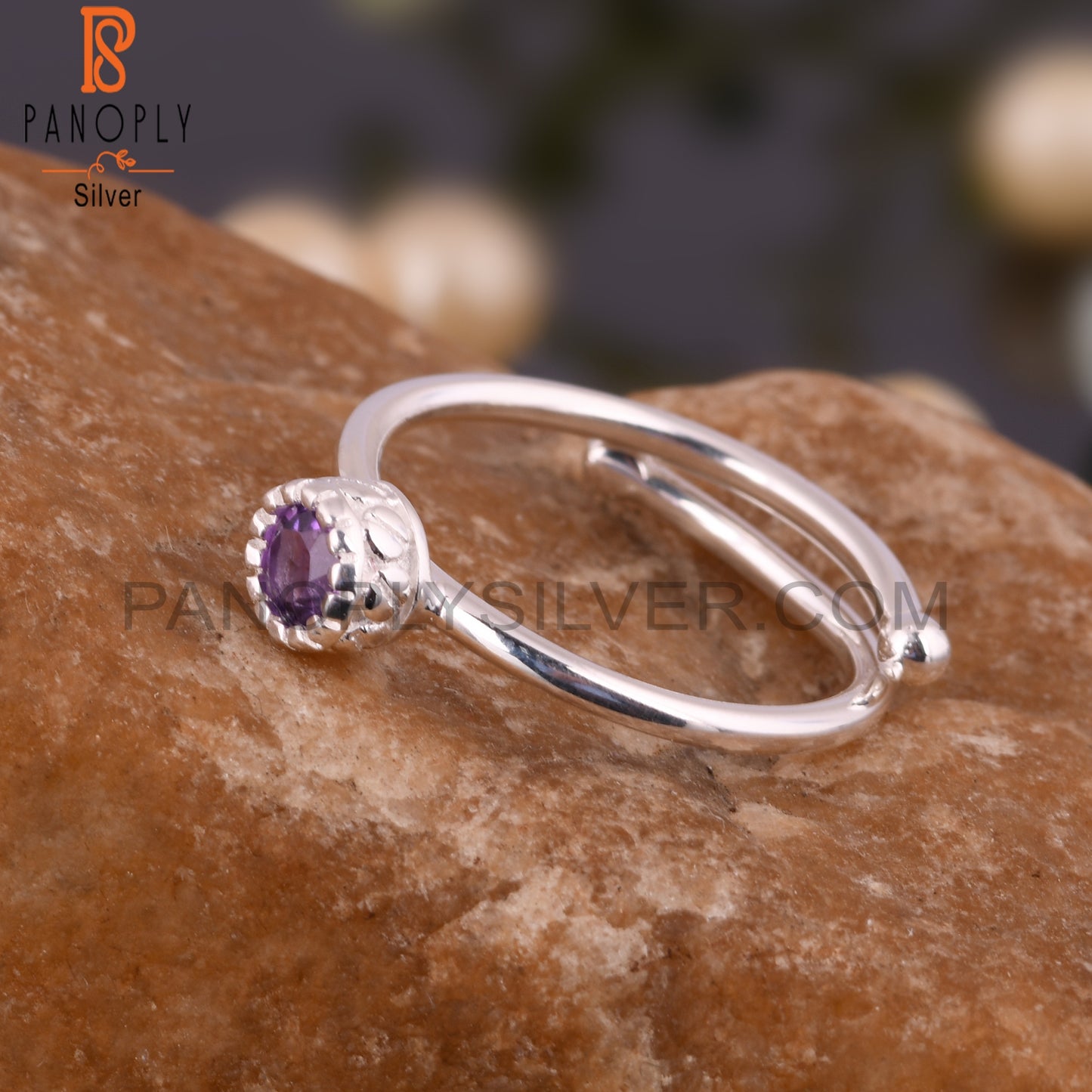 Amethyst 925 Sterling Silver Ring For Christmas Birthday