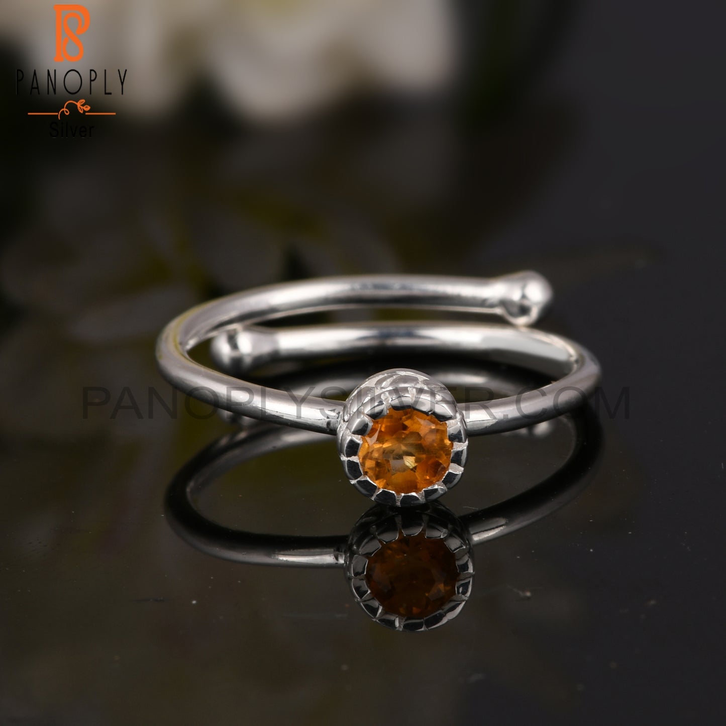 Citrine 925 Sterling Silver Ring Gift For Her