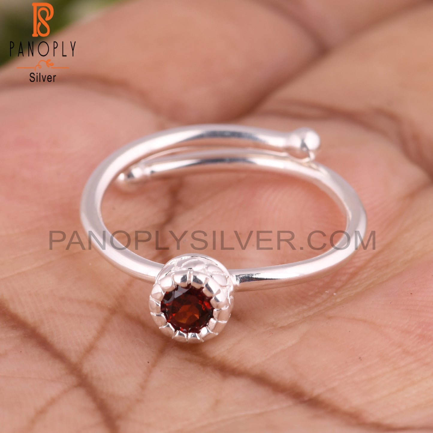 Garnet 925 Sterling Silver Ring