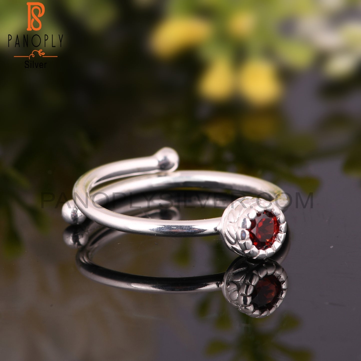 Garnet 925 Sterling Silver Ring