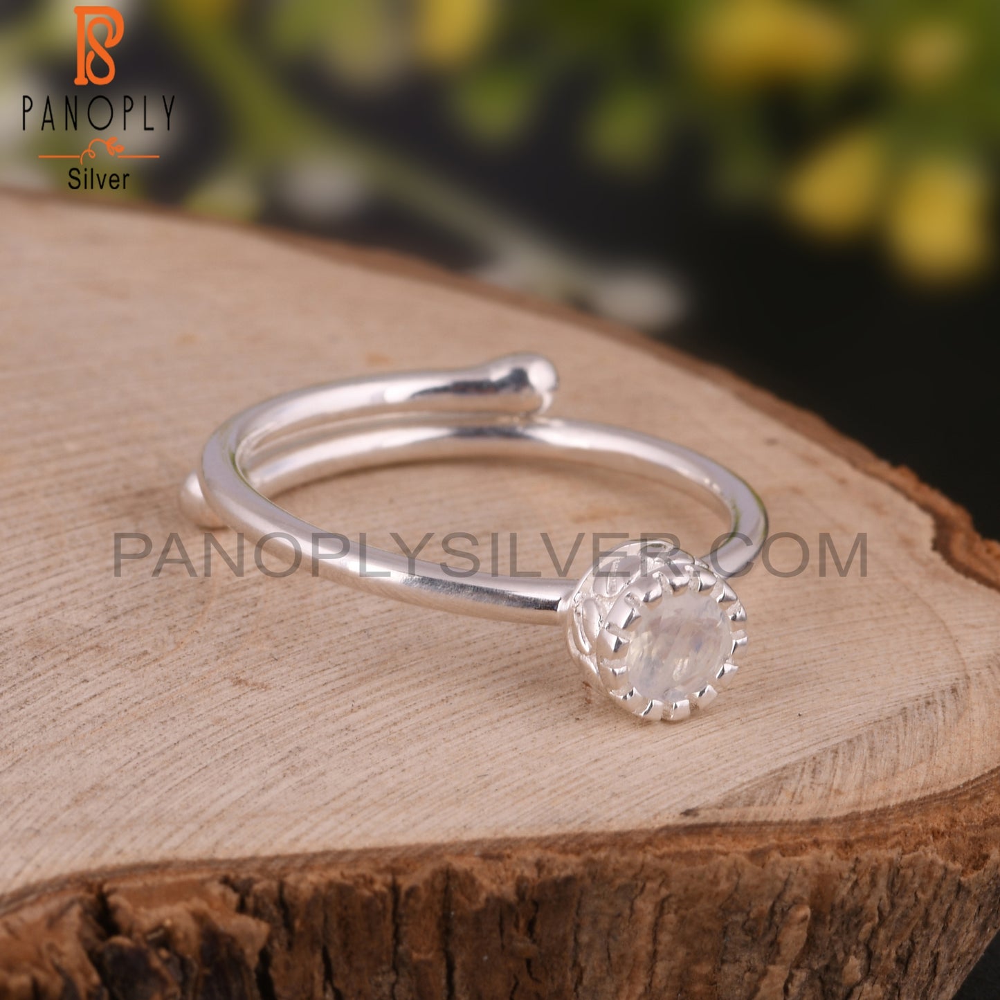 Rainbow Moonstone Dainty 925 Sterling Silver Cute Ring