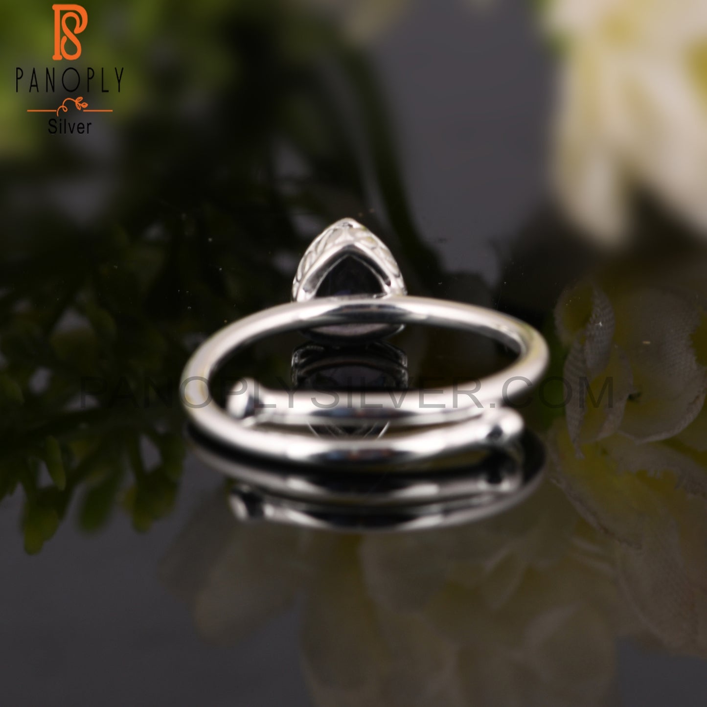 Classic Iolite Trillion Shape 925 Sterling Silver Ring