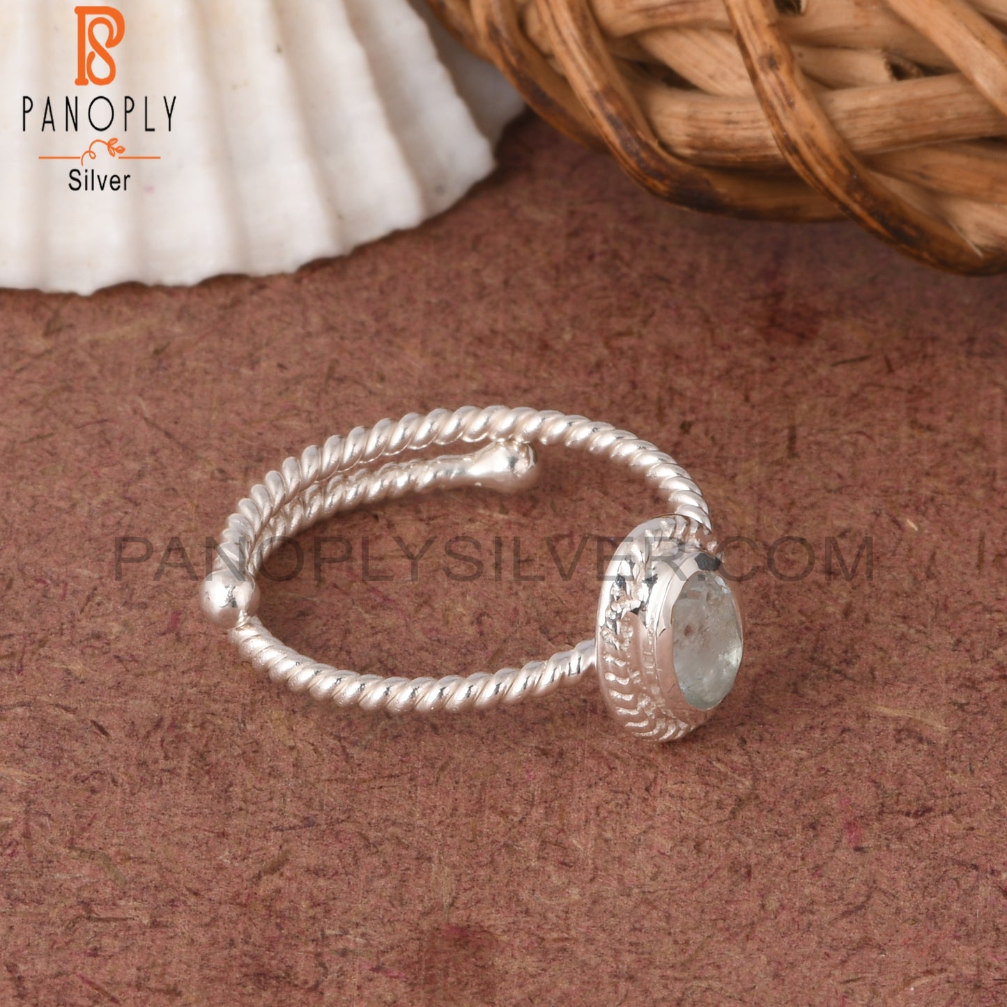 Aquamarine Oval 925 Sterling Silver Ring