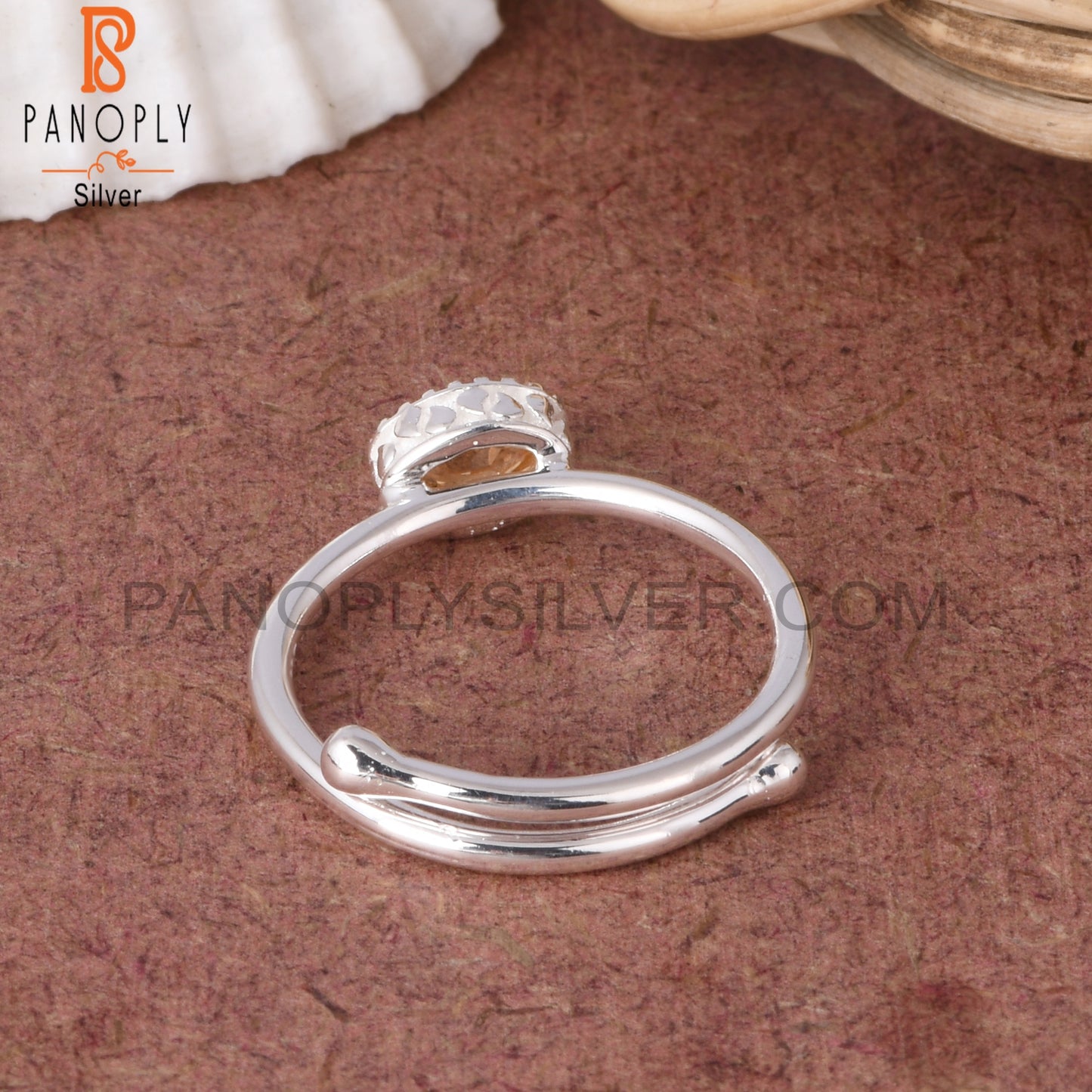 Citrine Oval Shape 925 Sterling Silver Adjustable Ring