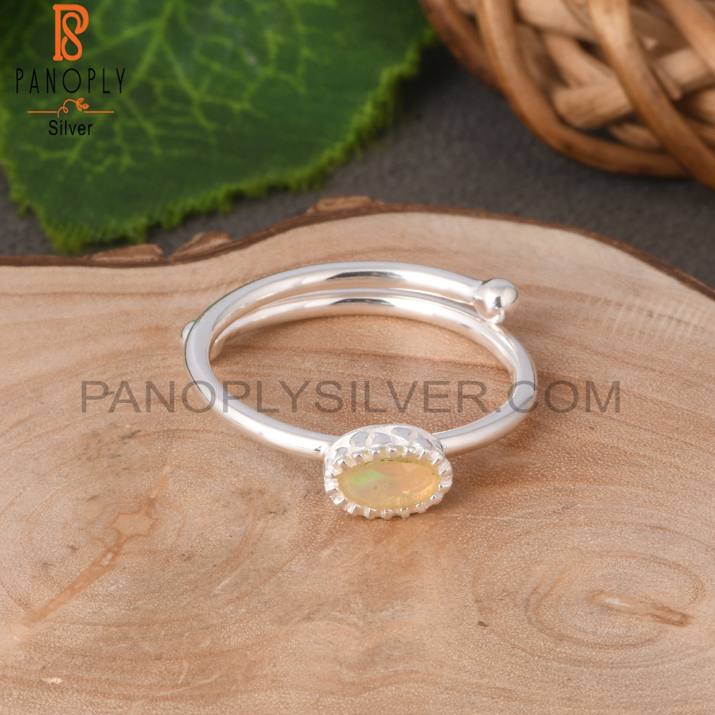 Ethiopian Opal Oval 925 Silver Ring