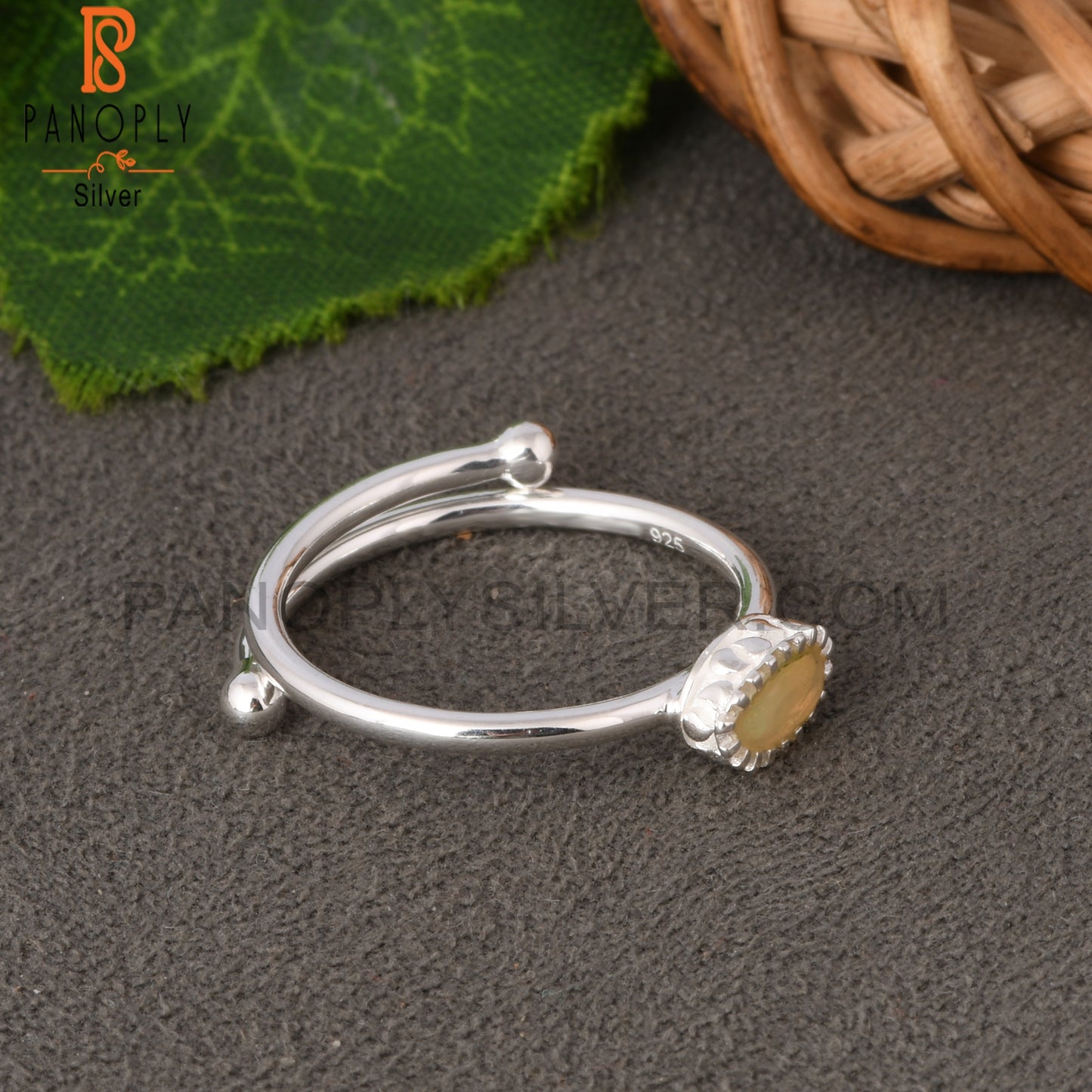 Ethiopian Opal Oval 925 Silver Ring