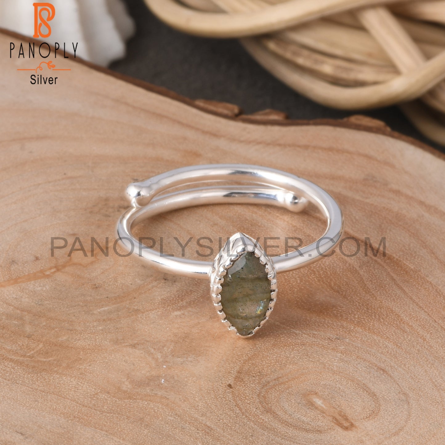 Labradorite Marquise Shape 925 Sterling Silver Ring
