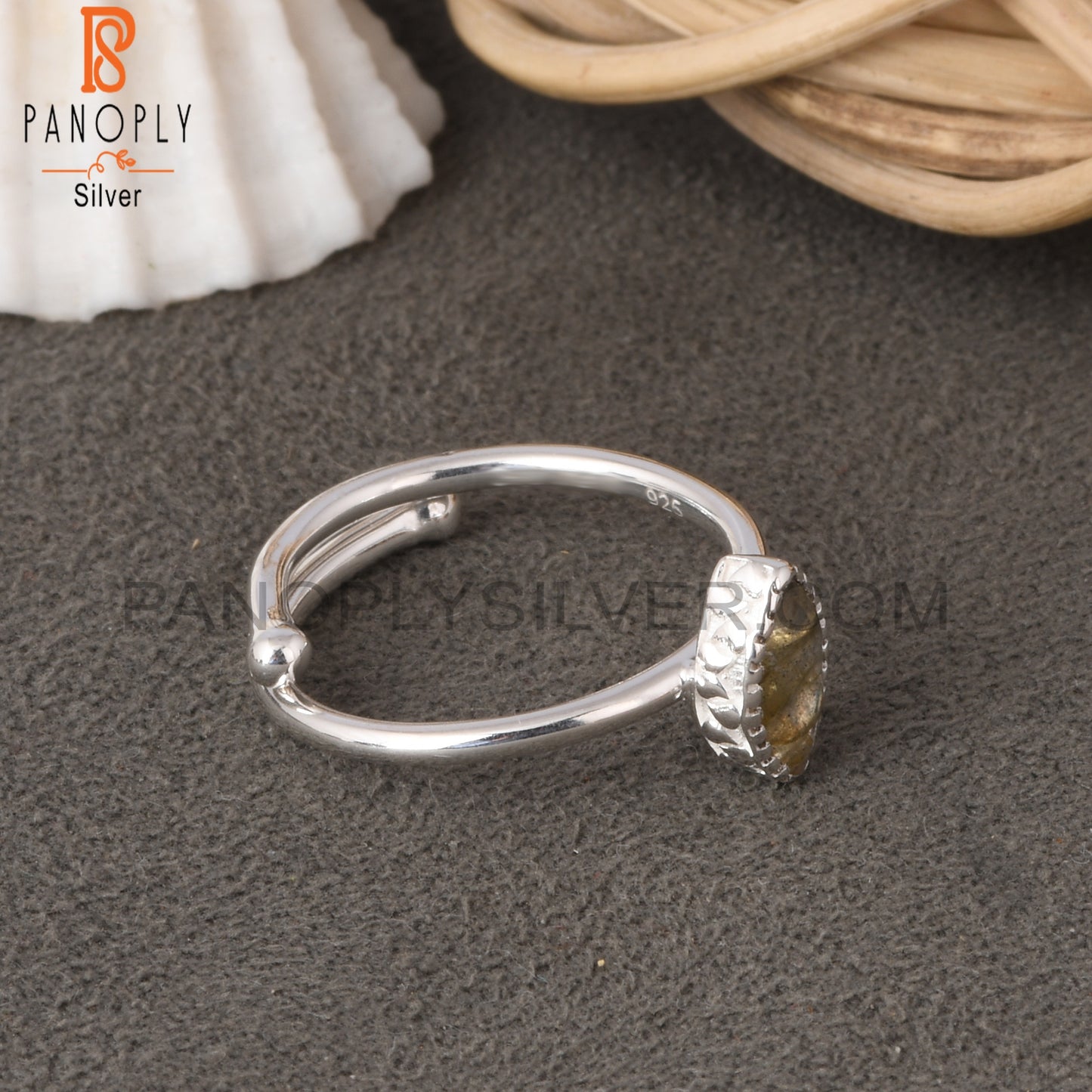 Labradorite Marquise Shape 925 Sterling Silver Ring