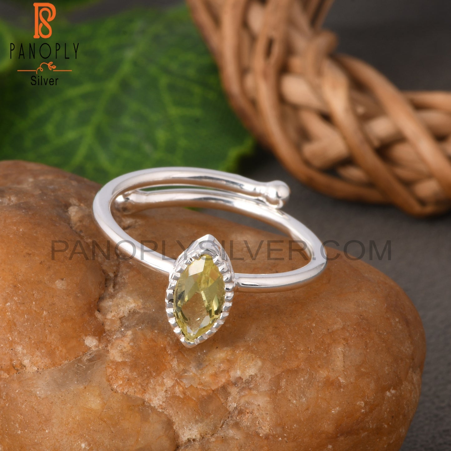Lemon Topaz Marquise Shape 925 Sterling Silver Ring