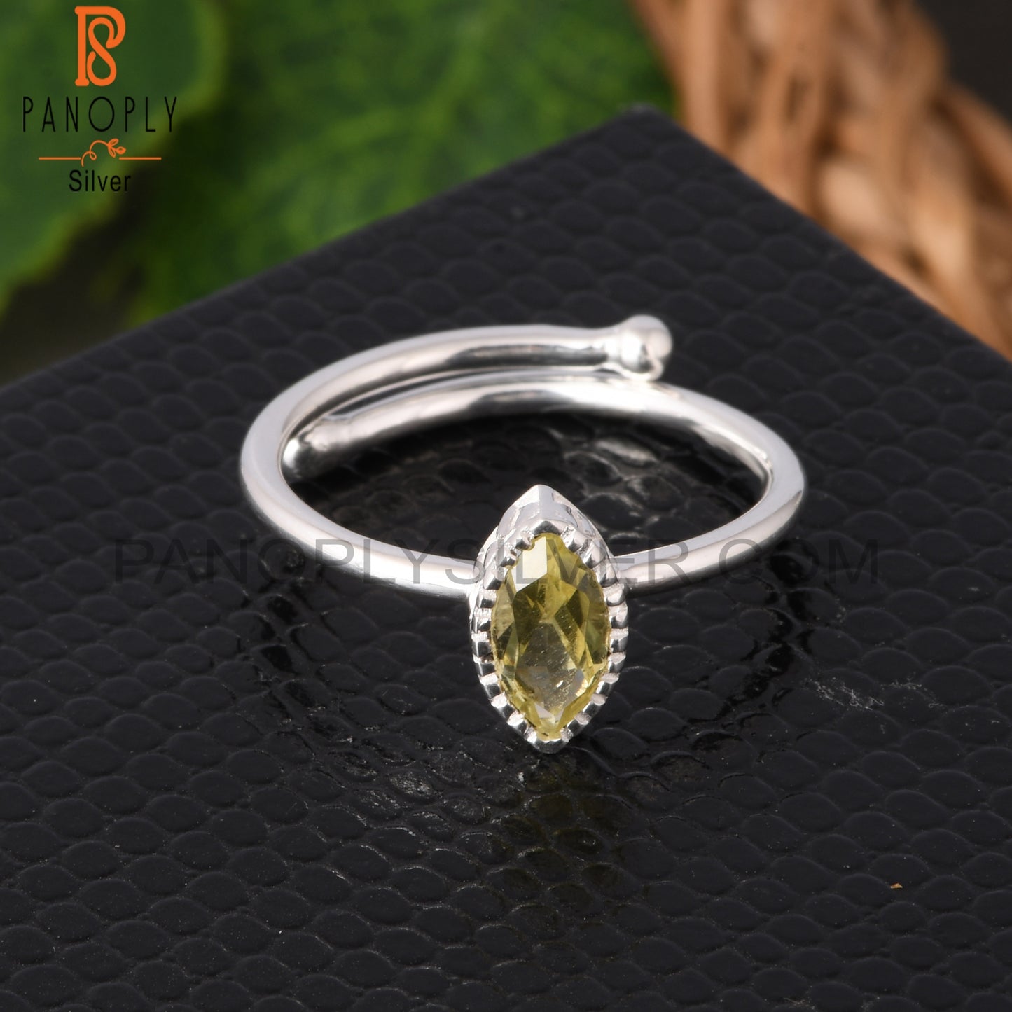 Lemon Topaz Marquise Shape 925 Sterling Silver Ring