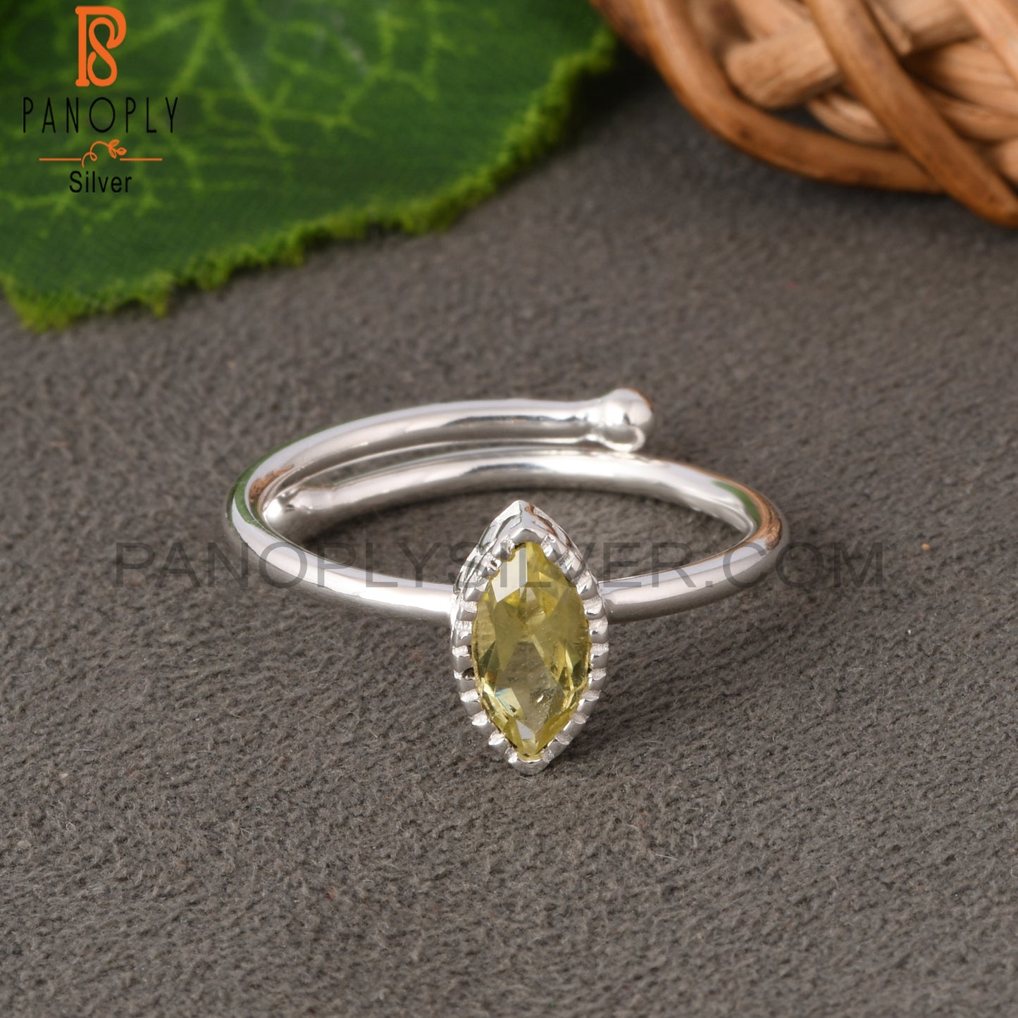 Lemon Topaz Marquise Shape 925 Sterling Silver Ring