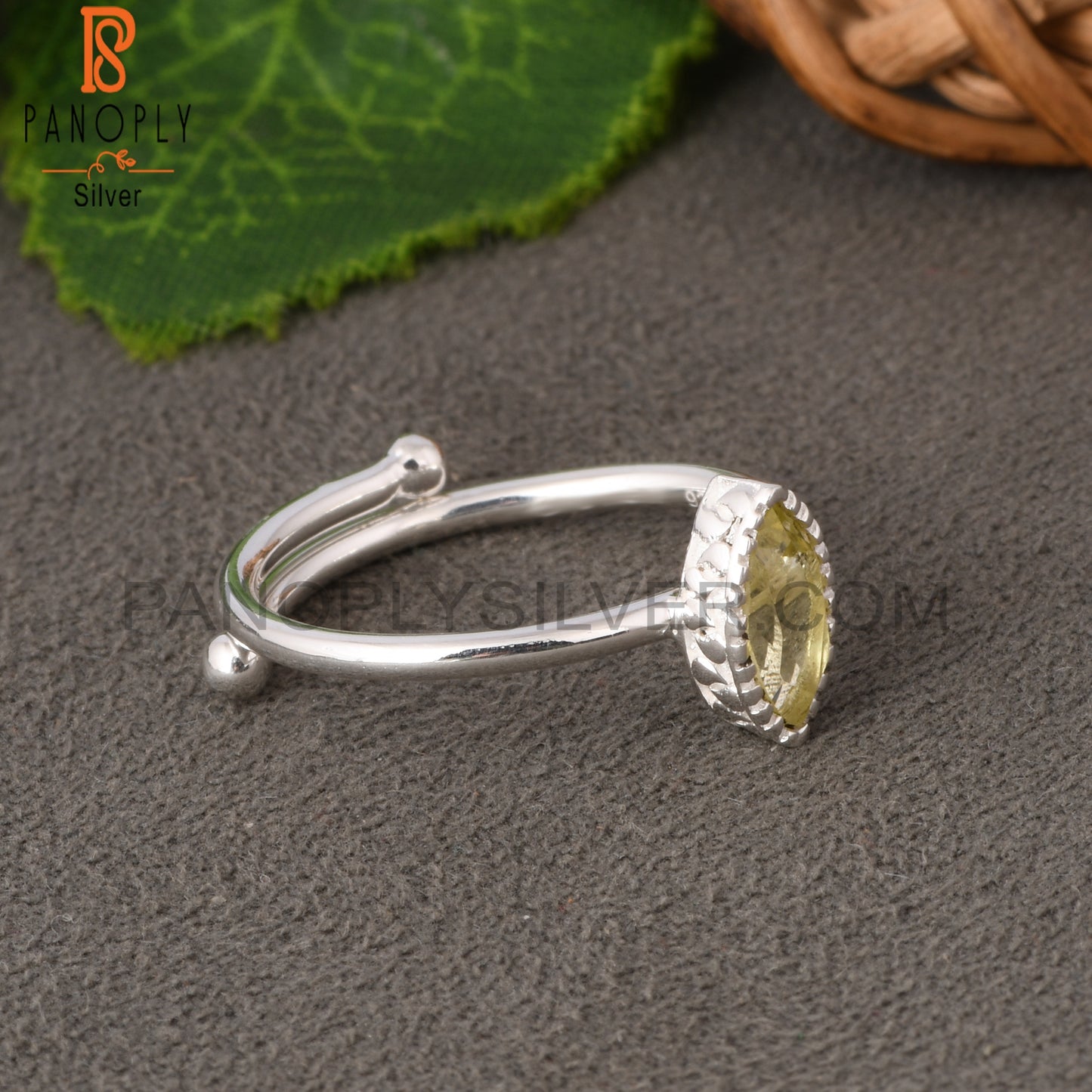 Lemon Topaz Marquise Shape 925 Sterling Silver Ring