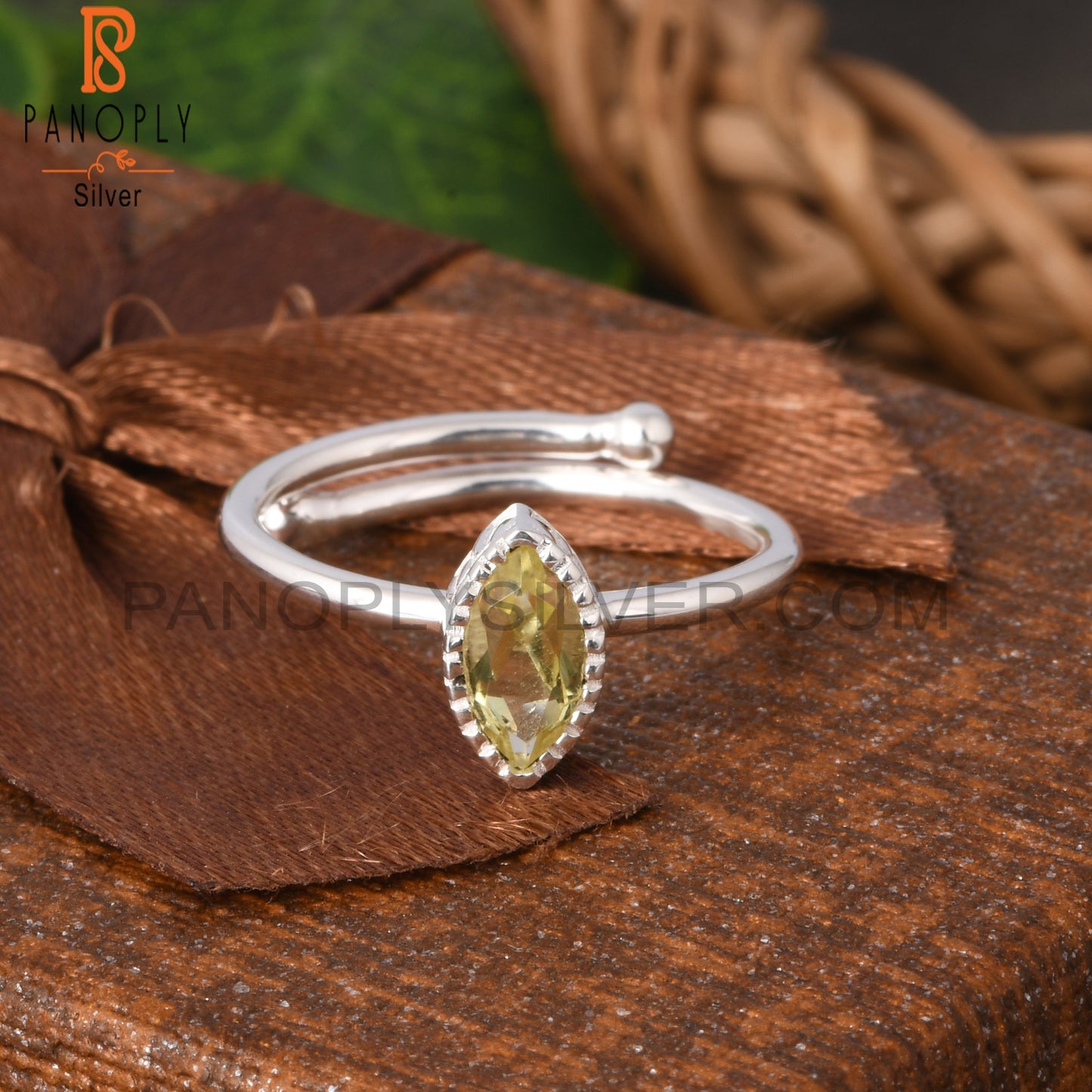 Lemon Topaz Marquise Shape 925 Sterling Silver Ring