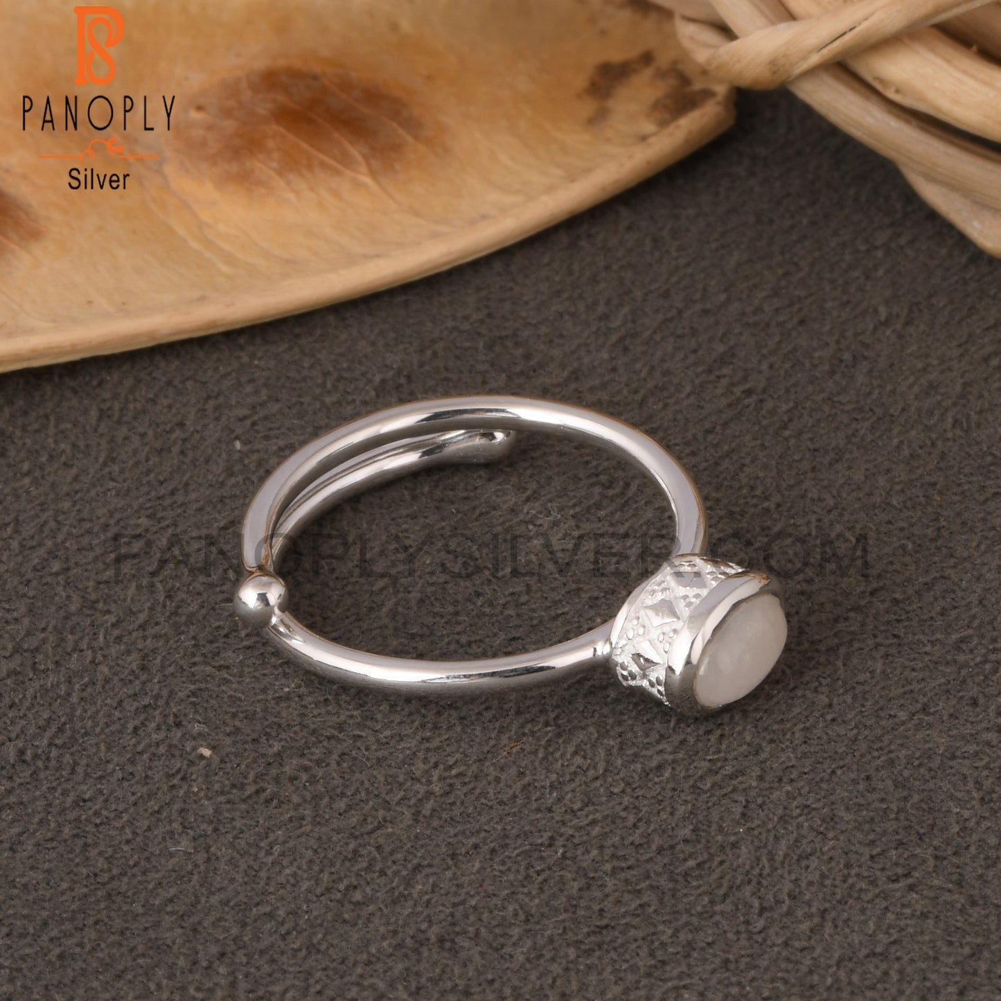 Rainbow Moonstone Oval 925 Sterling Silver Ring