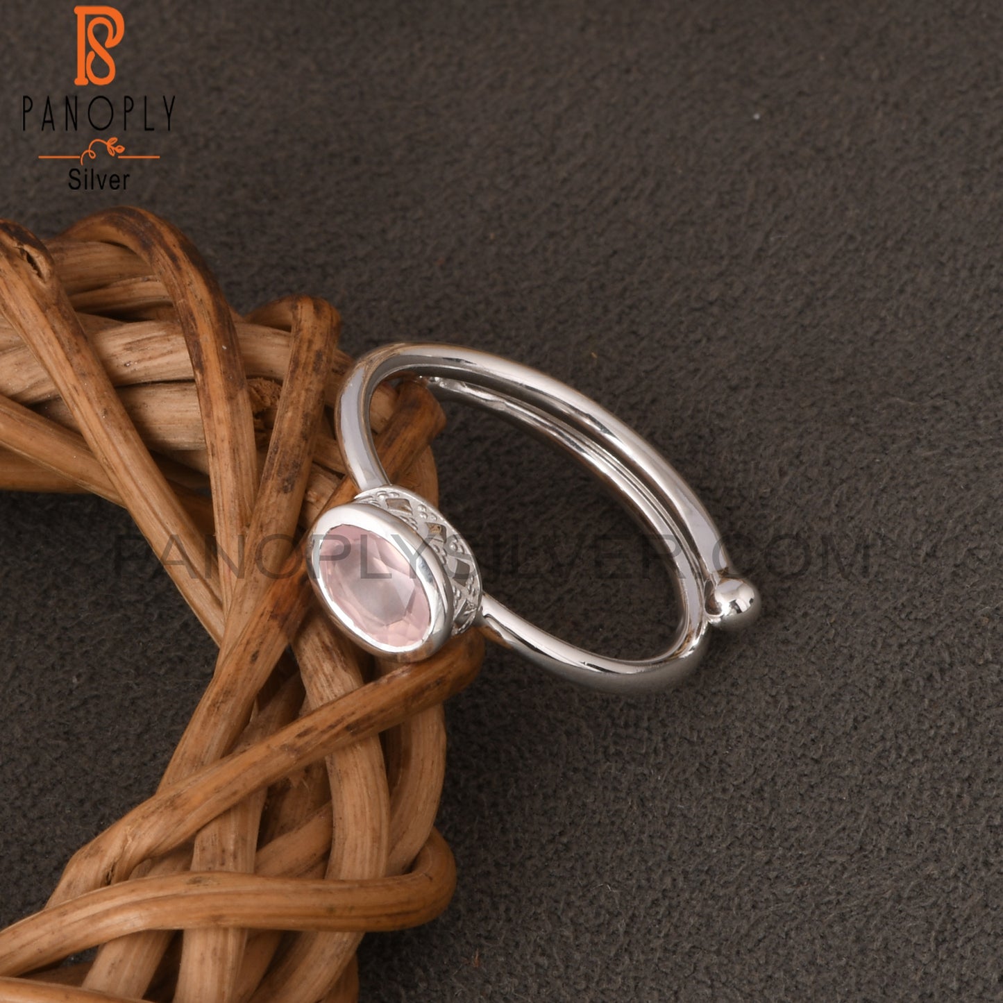 Rose Quartz Oval 925 Sterling Silver Gift Ring