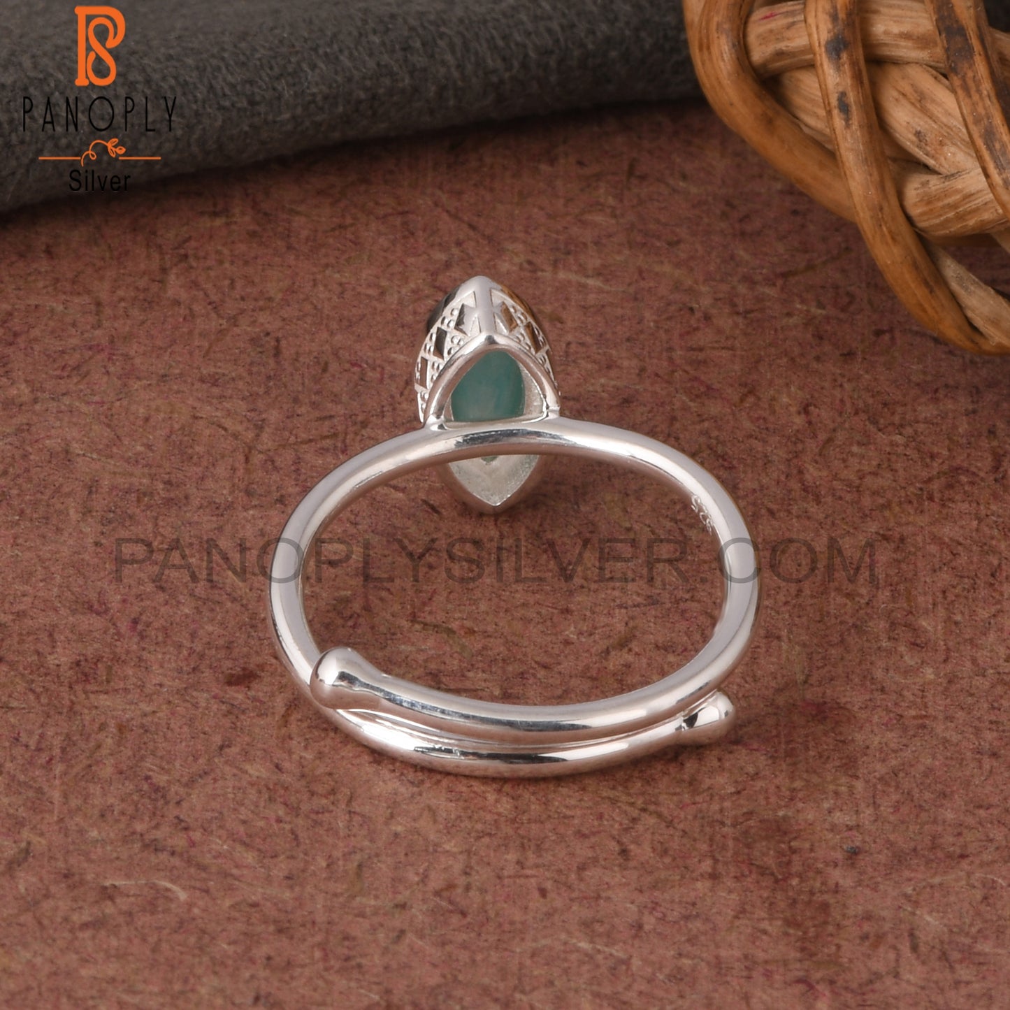 Amazonite Marquise Shape 925 Sterling Silver Sky Blue Ring