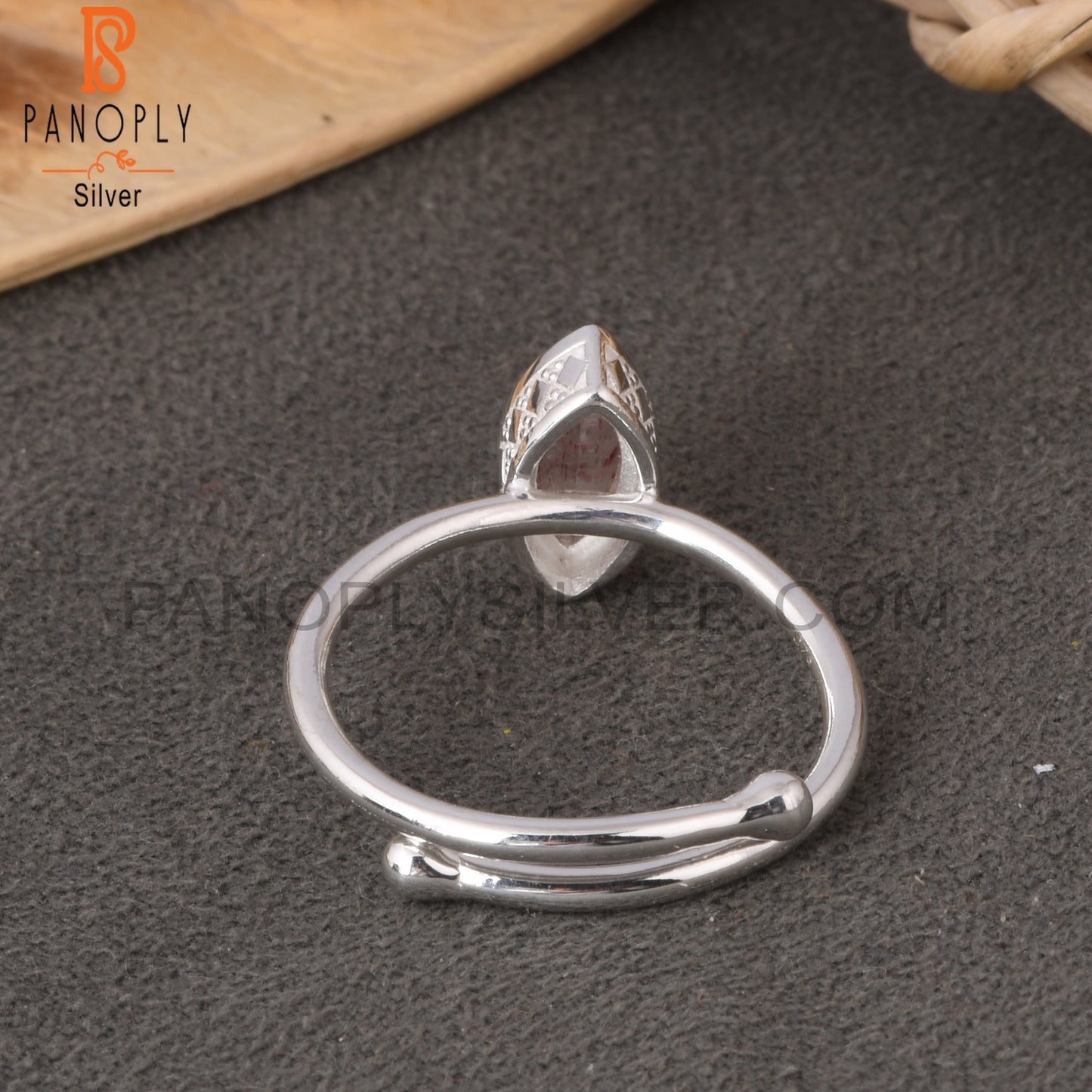 Strawberry Quartz Marquise 925 Sterling Silver Ring