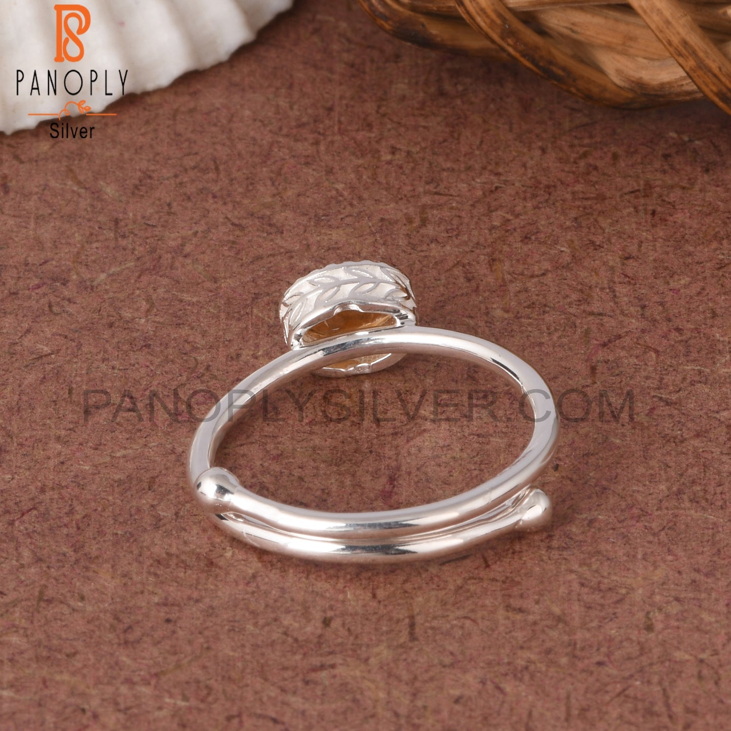 Citrine Oval Shape 925 Sterling Silver Stackable Ring