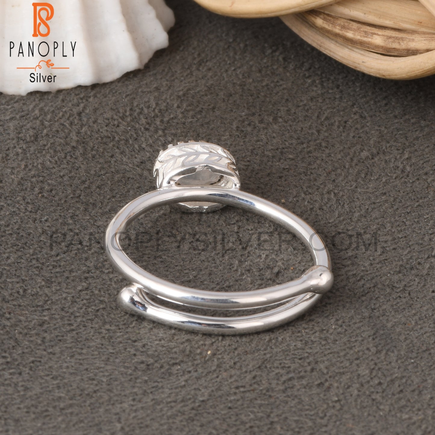 Adjustable Rainbow Moonstone 925 Sterling Silver Wedding Ring