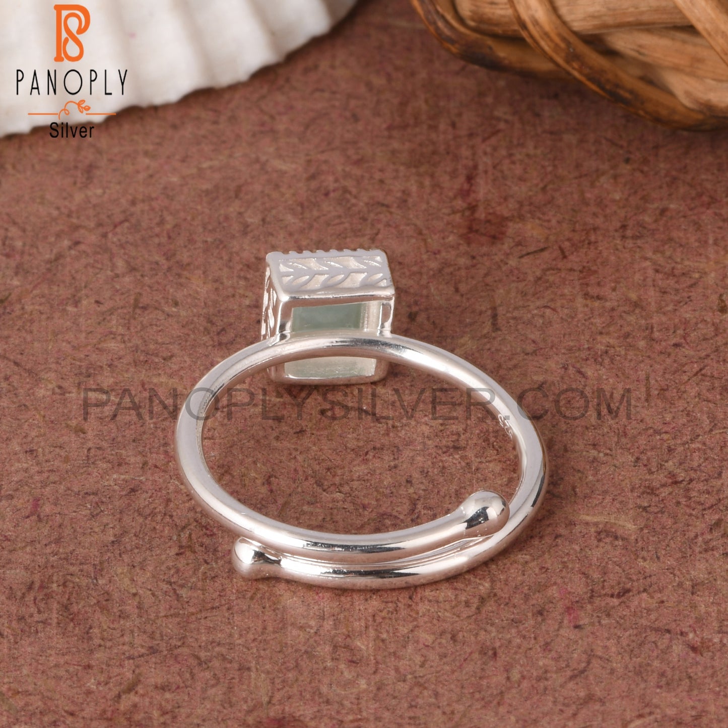 Amazonite Square Shape 925 Sterling Silver Birthstone Ring