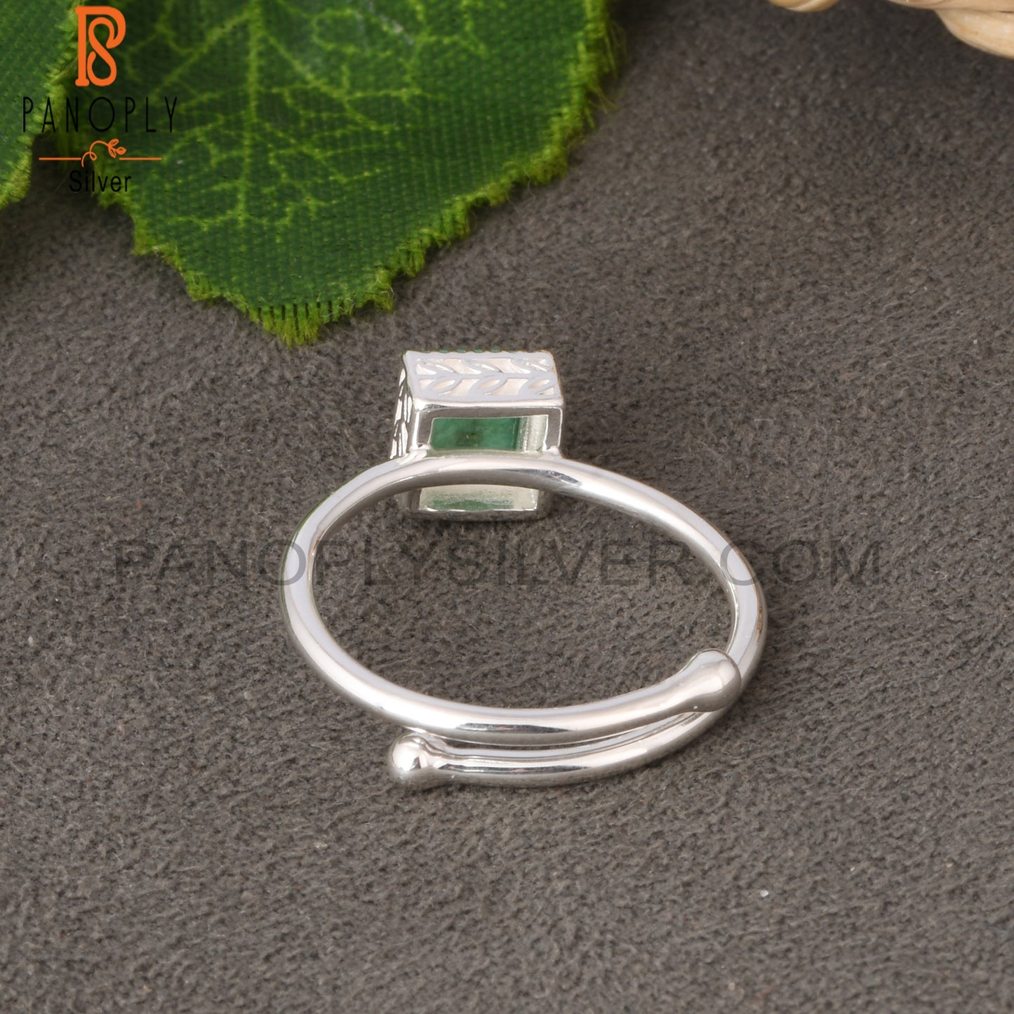 Chrysoprase Square Shape 925 Sterling Silver Ring