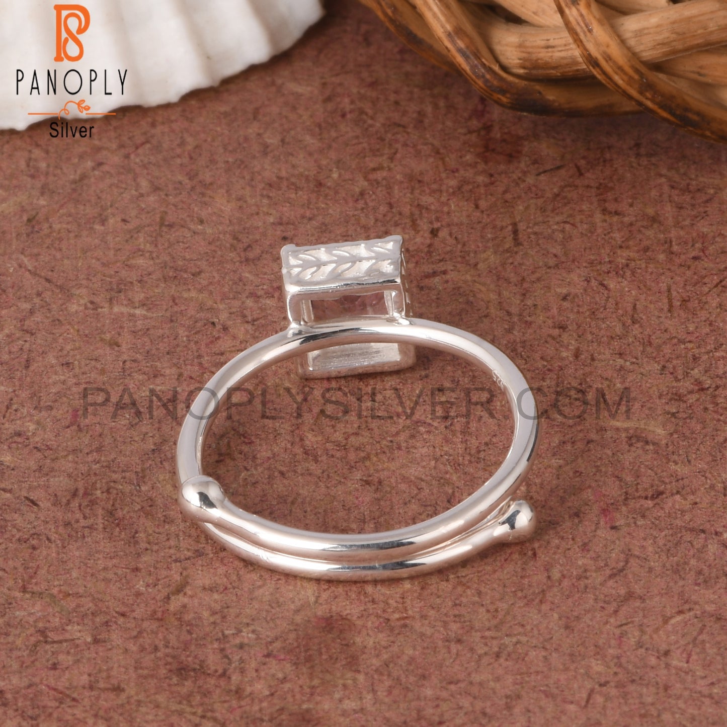 Pink Amethyst Square Shape 925 Sterling Silver Ring