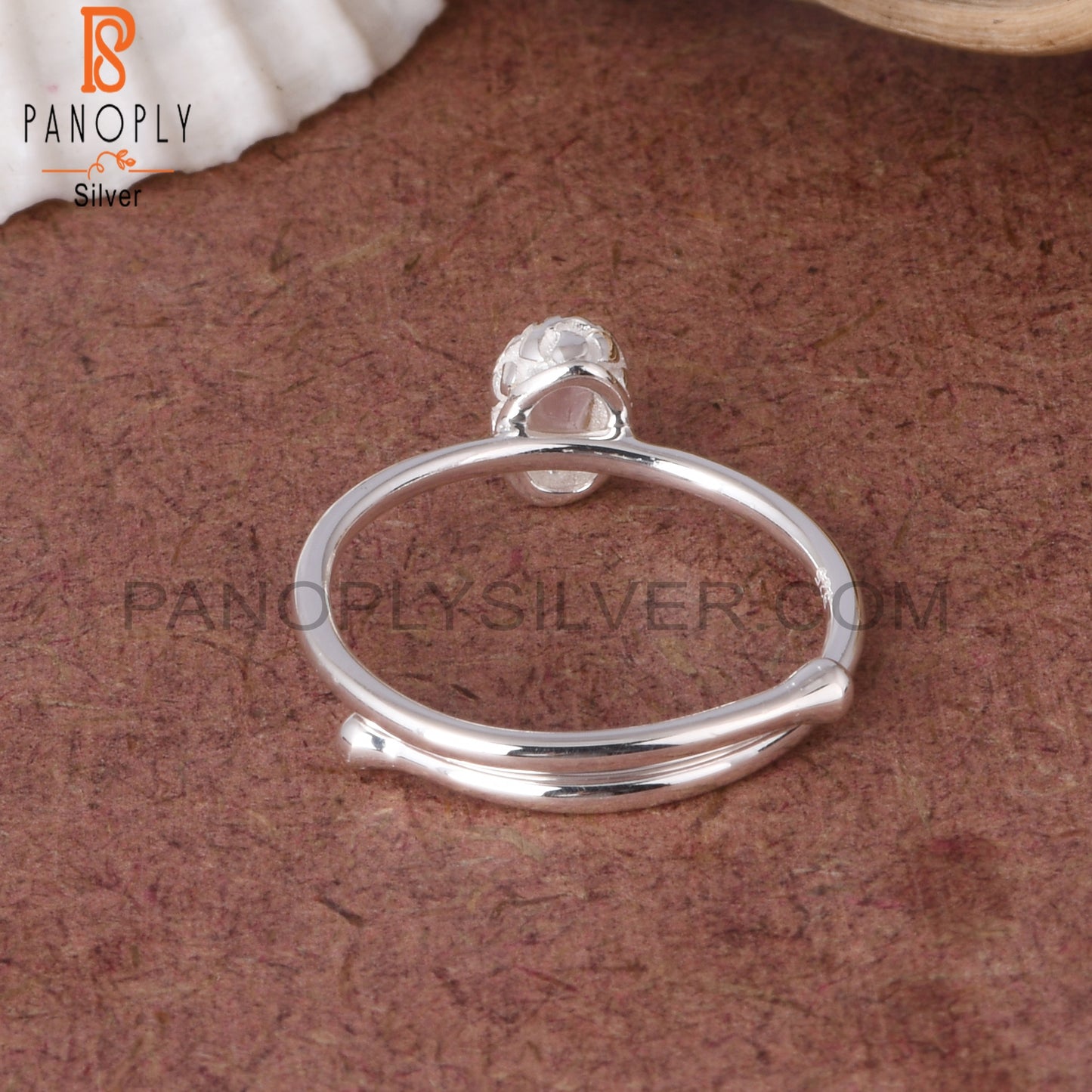 Rose Quartz 925 Sterling Silver Gemstone Adjusatable Ring