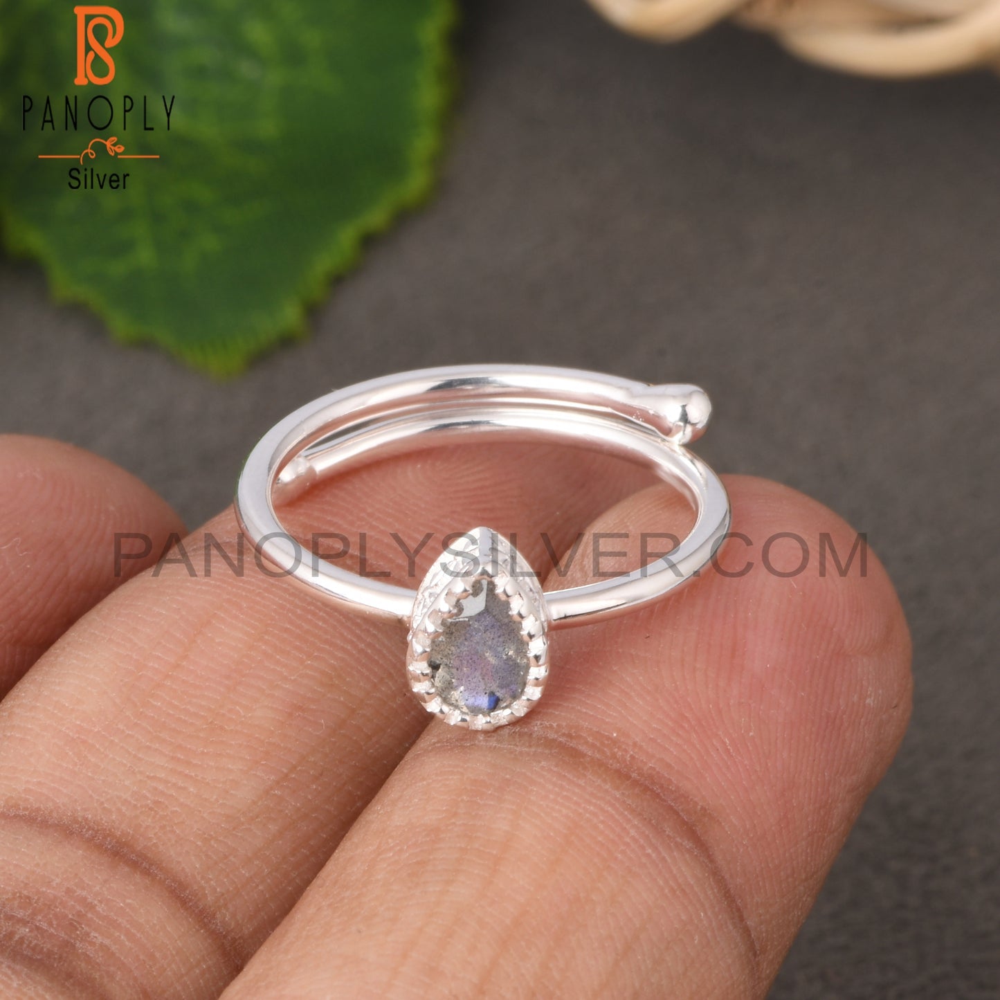 Labradorite Pear Shape 925 Sterling Silver Ring