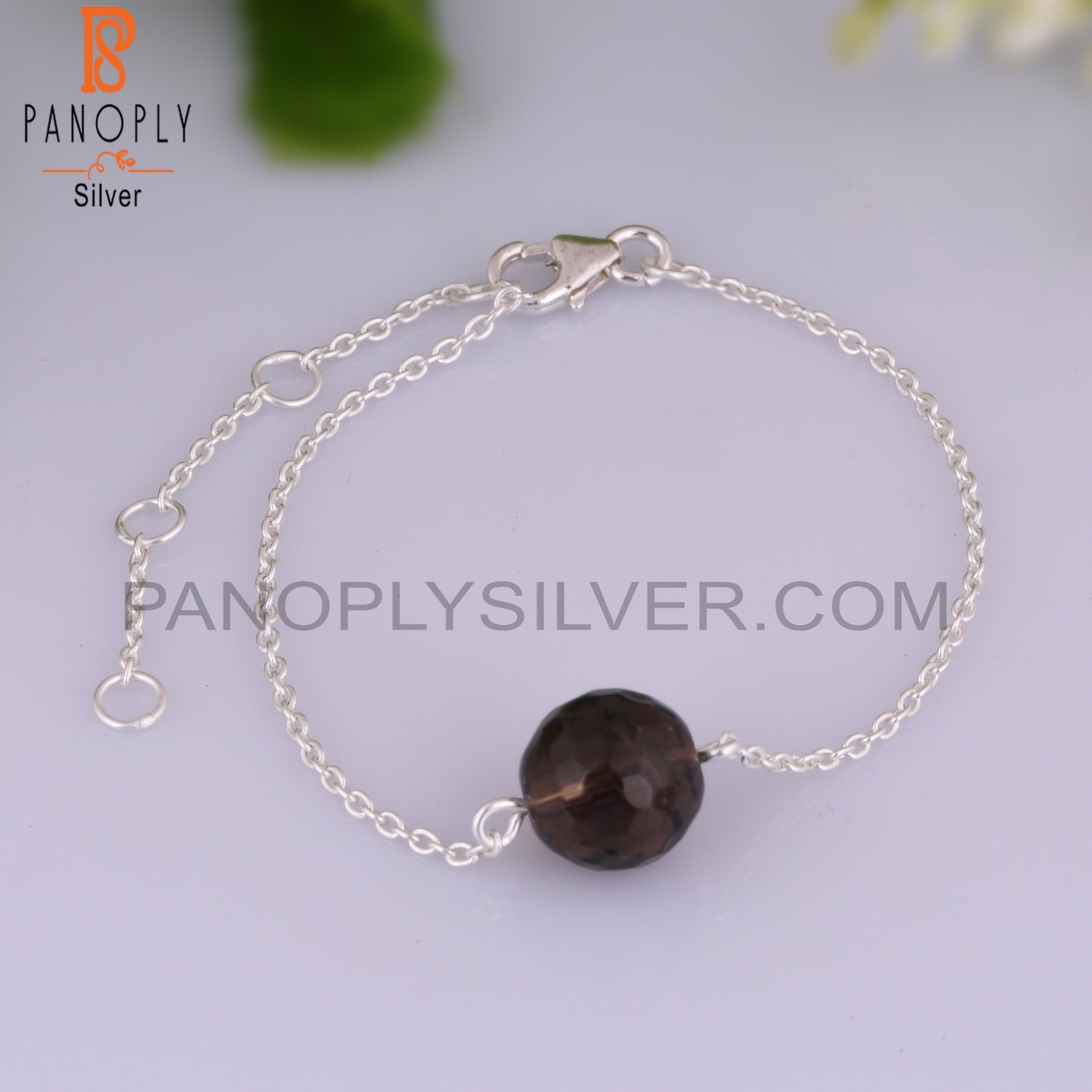Smoky Quartz 925 Sterling Silver Bracelet
