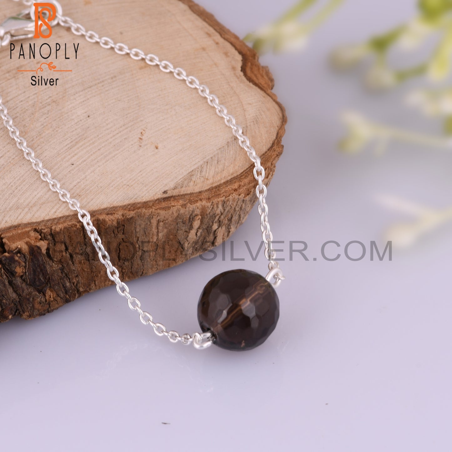 Smoky Quartz 925 Sterling Silver Bracelet
