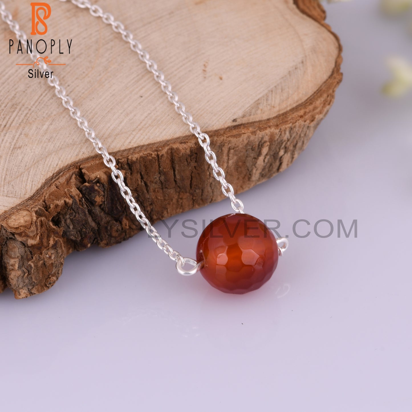 Red Onyx Round 925 Sterling Silver Bracelet For Christmas