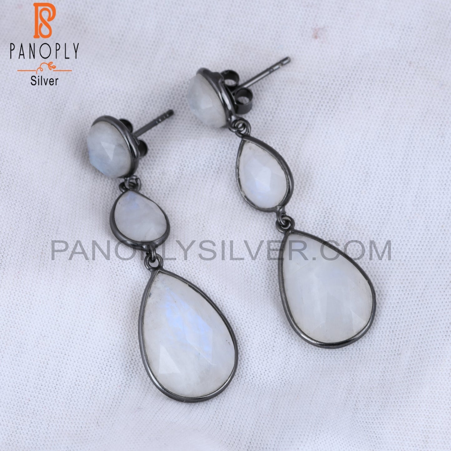 Rainbow Moonstone 925 Sterling Silver Designer Earrings