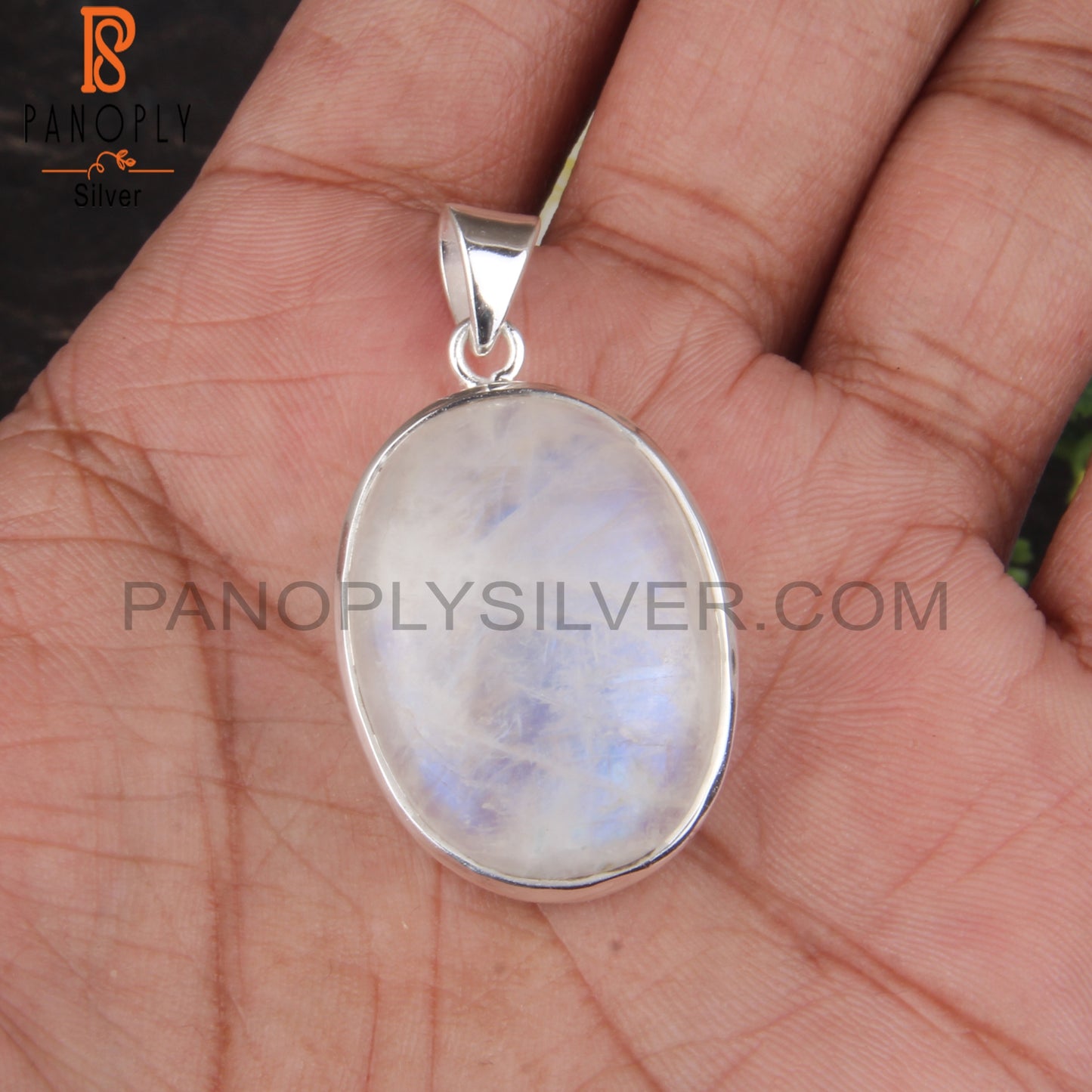 Rainbow Moonstone Oval Shape 925 Sterling Silver
