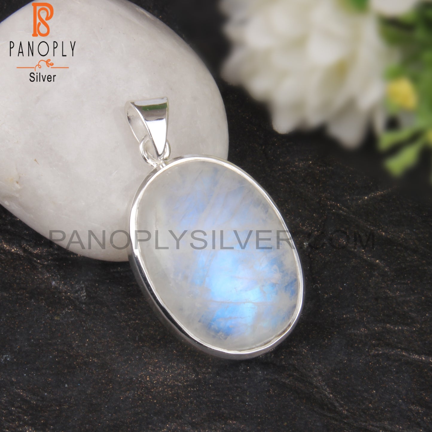 Rainbow Moonstone Oval Shape 925 Sterling Silver