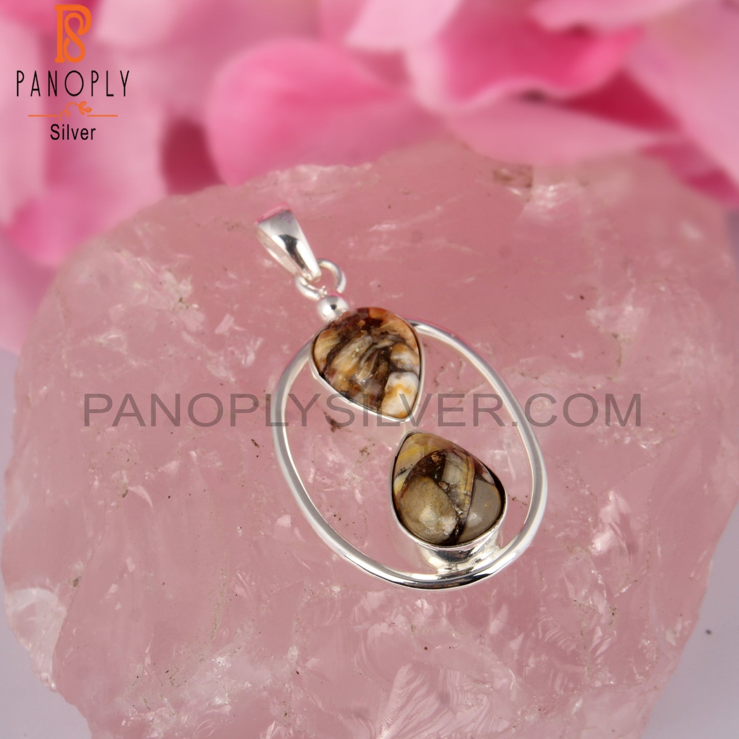 Mojave Copper Bumblebee Turquoise Pear 925 Silver Pendant