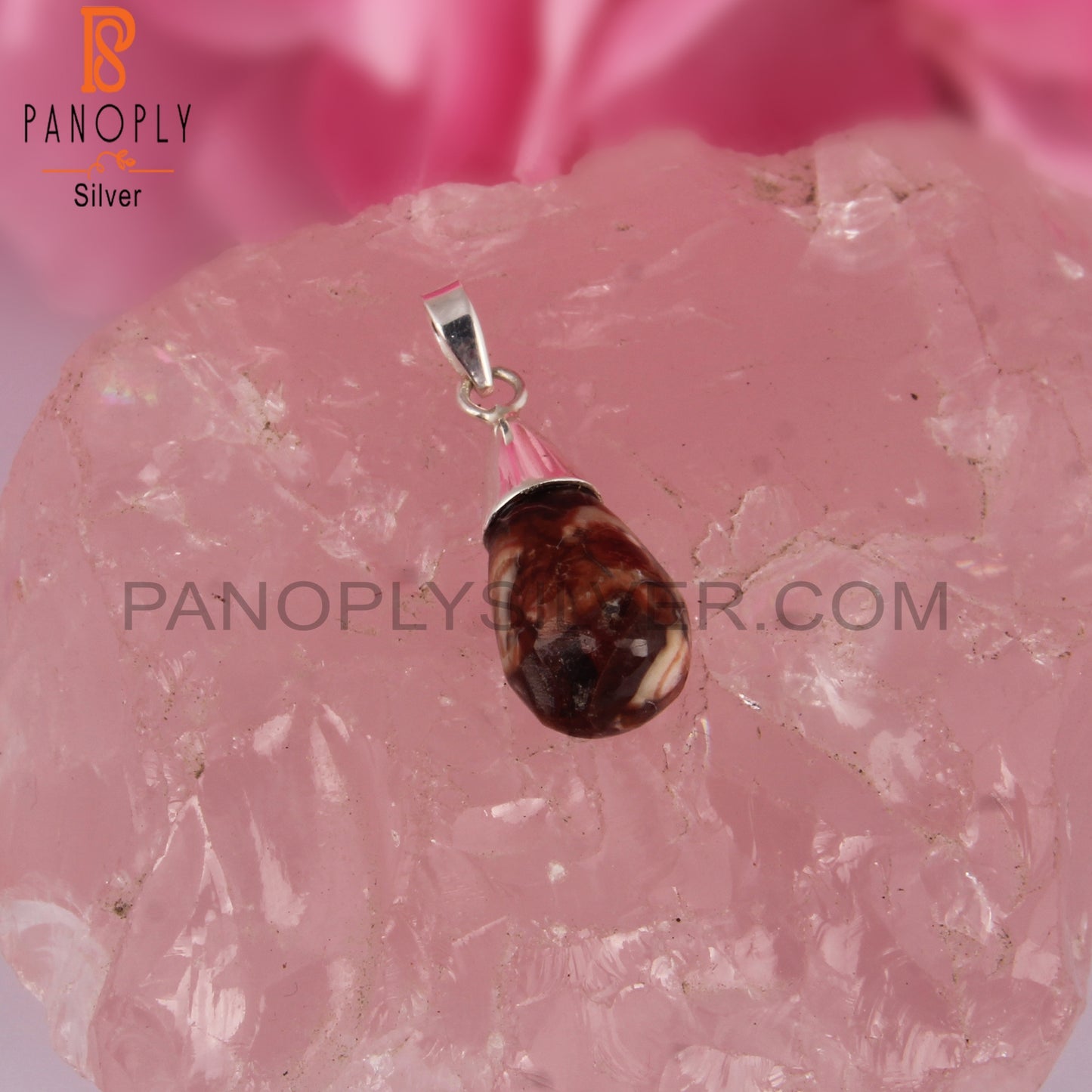 Birdeye Jasper Drop Shape 925 Sterling Silver Pendant