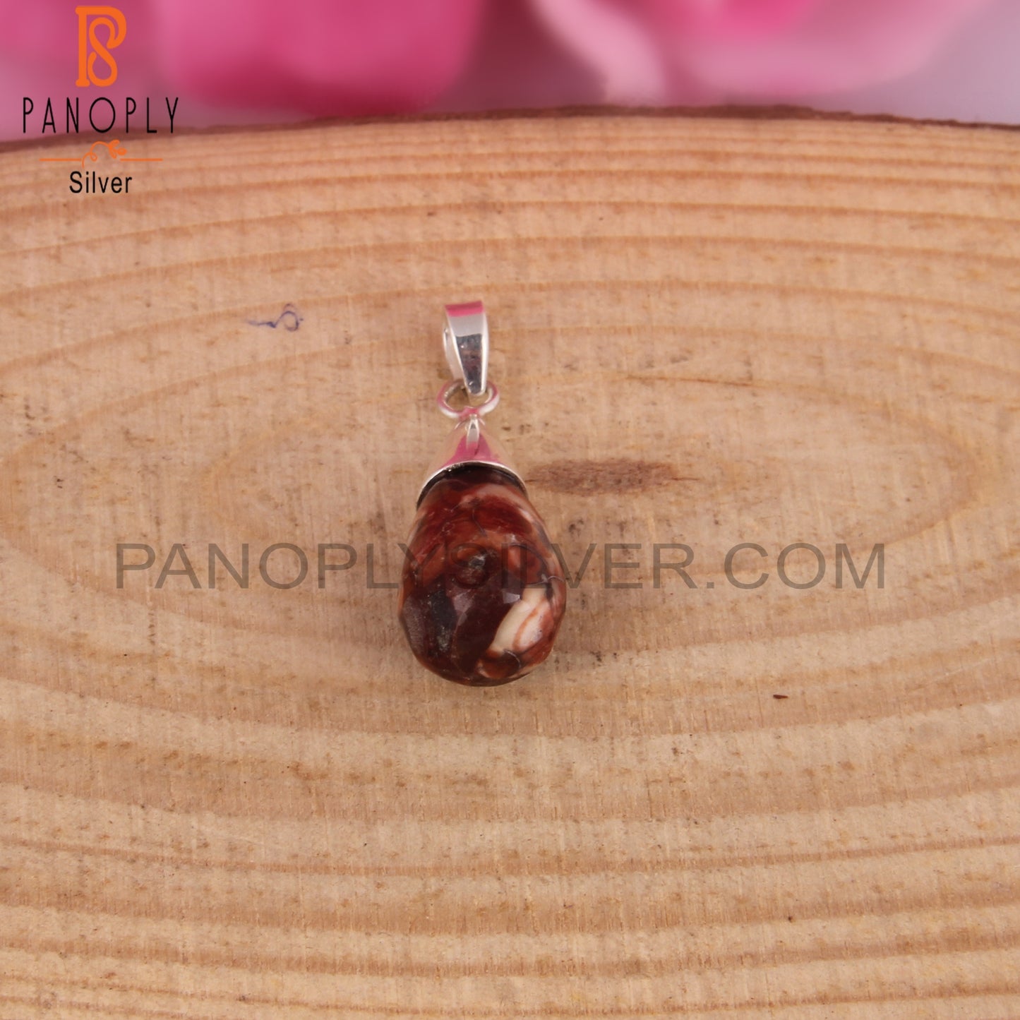 Birdeye Jasper Drop Shape 925 Sterling Silver Pendant